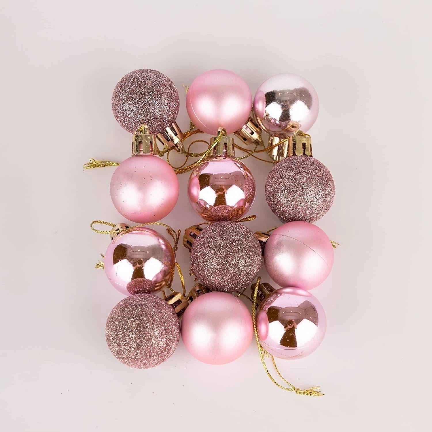 12X Christmas Baubles Hanging Decoration Pale Pink Ball Xmas Tree Ornament 30mm