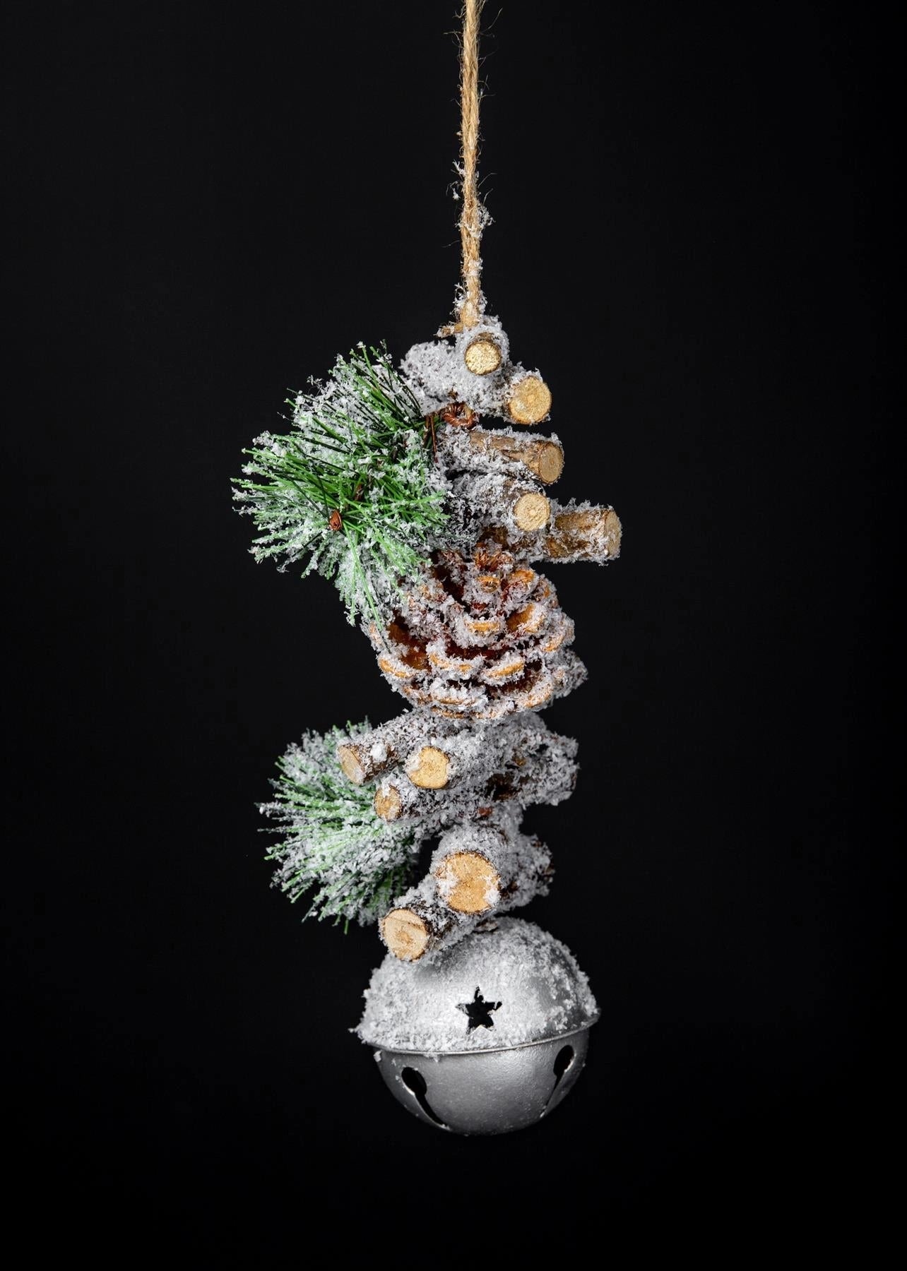 Christmas Hanging Ornament Silver Jingle Bells Garland Xmas Tree Home Decor 33CM