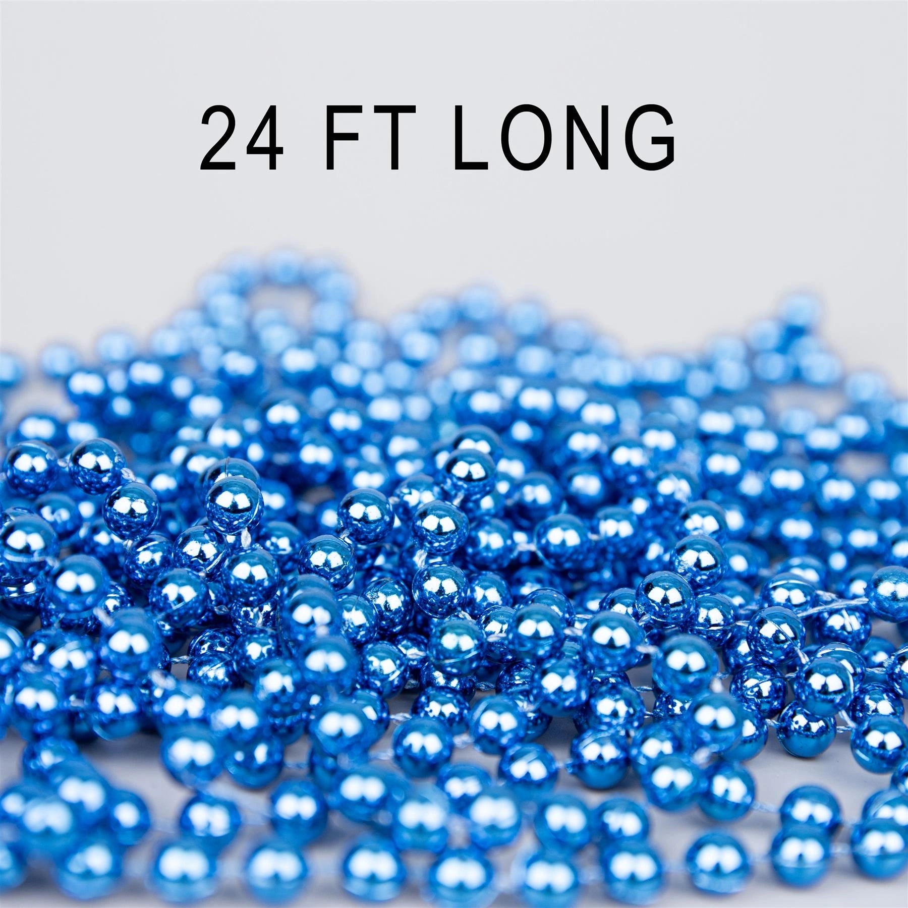 24ft Blue Hanging Bead Garland Christmas Tree Xmas Party Tinsel String Chain