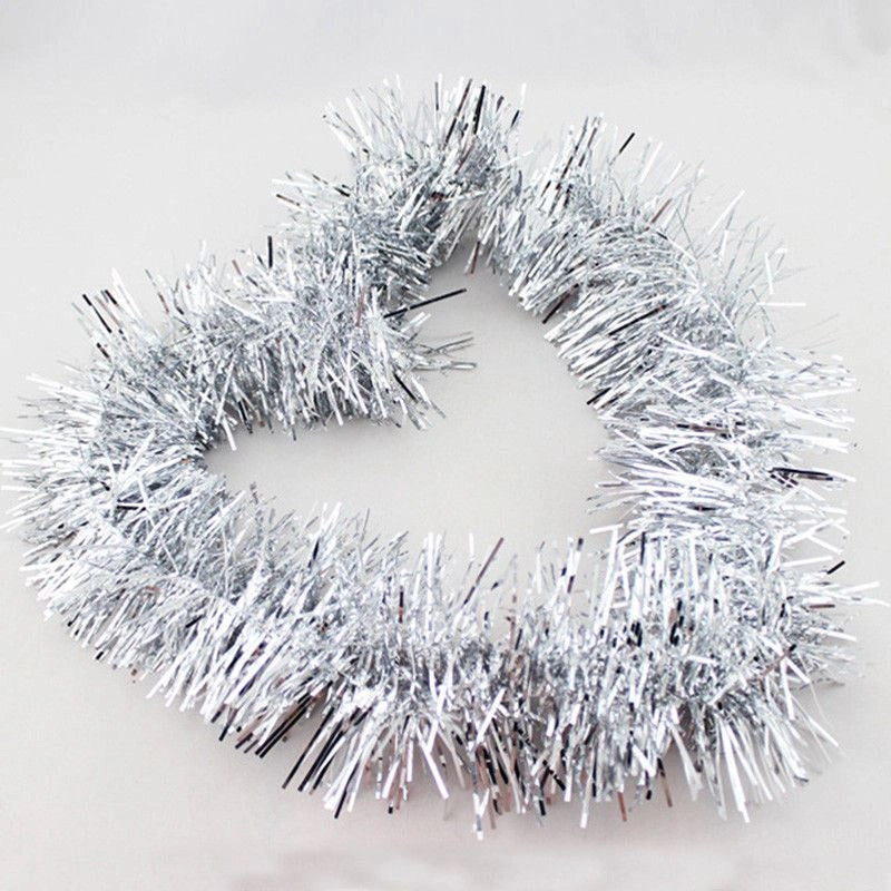 Silver Tinsel Tree Decoration 1.8M