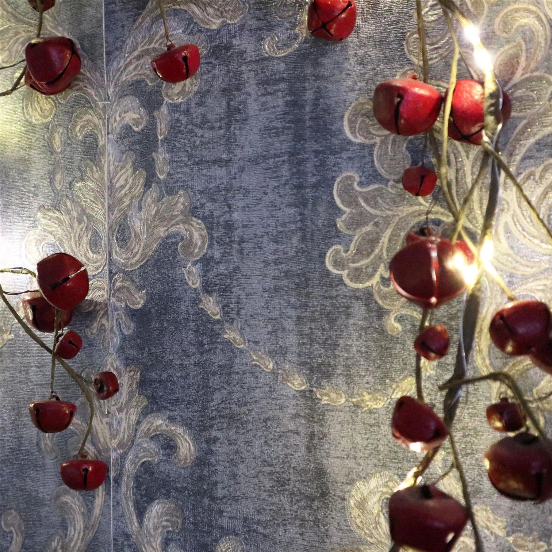 Christmas Wall Home Decorative Hanging LED Red Bells Xmas Home Party Decorations