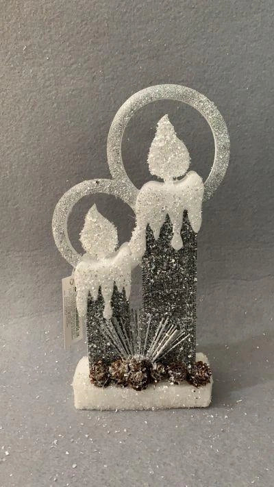 Christmas LED Table Decoration Pre Lit Candle Center Piece Window Xmas Gift 31cm