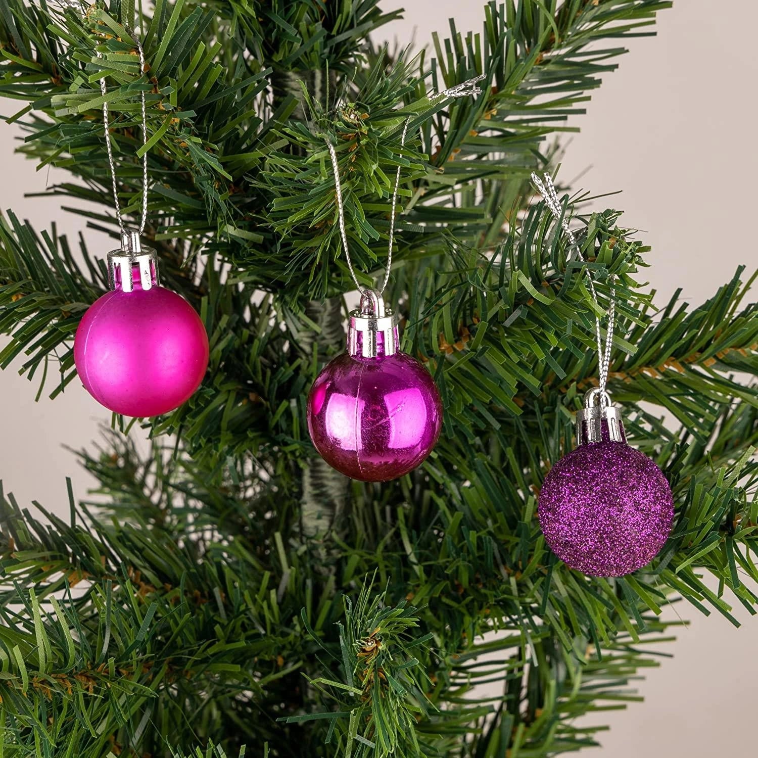 12pcs Christmas Baubles Tree Ornaments Purple Balls Xmas Hanging Decoration 30mm