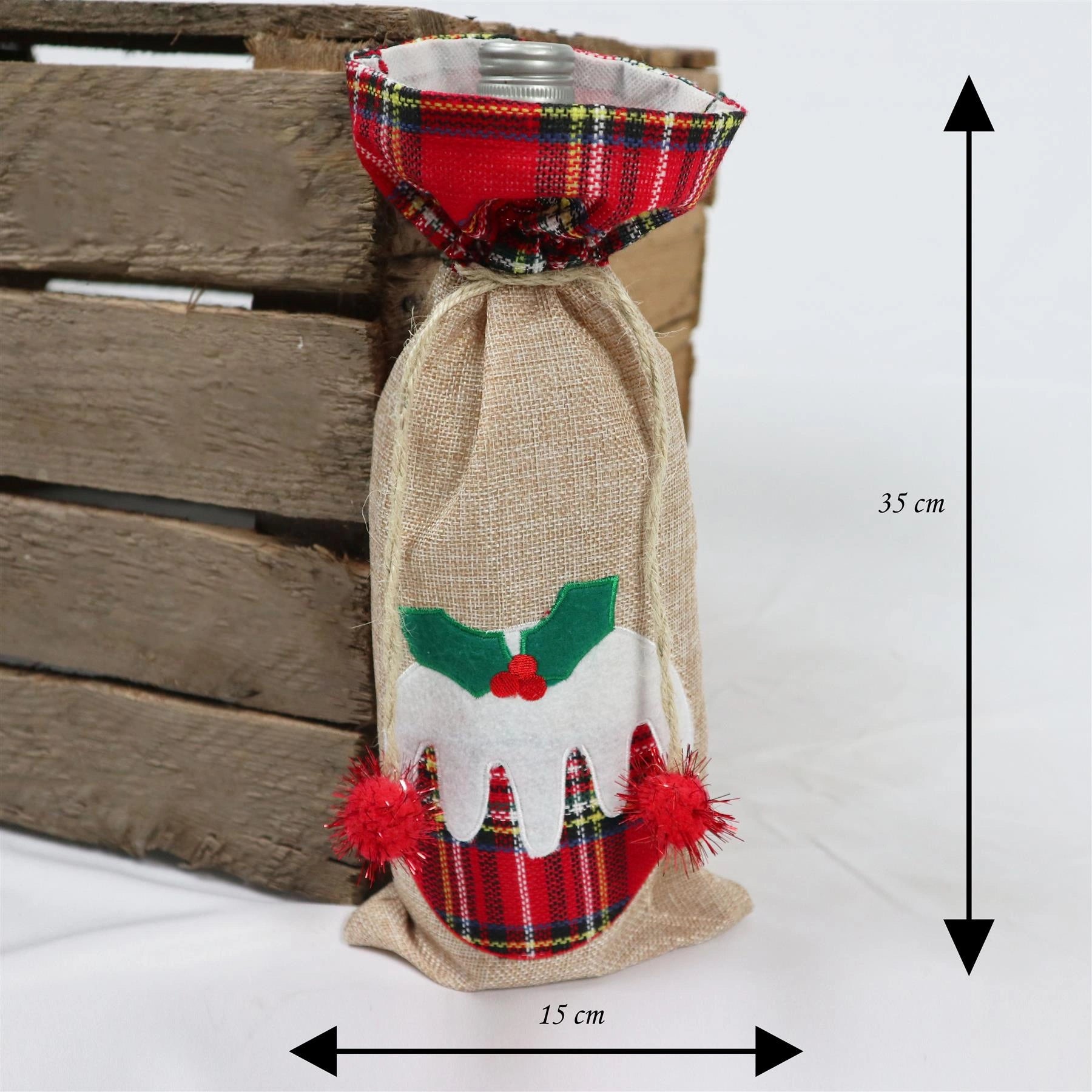 Dinner Table Decorations Wine Bottle Covers Home Party Christmas Pudding Bags