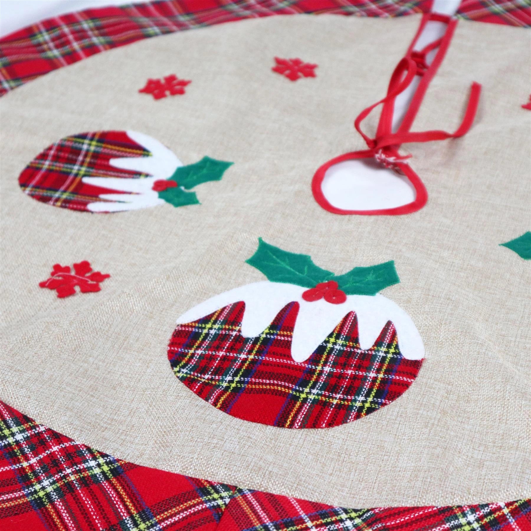 Printed Pattern Snowflake Tree Skirt Christmas Floor Mat Holiday Home Decoration