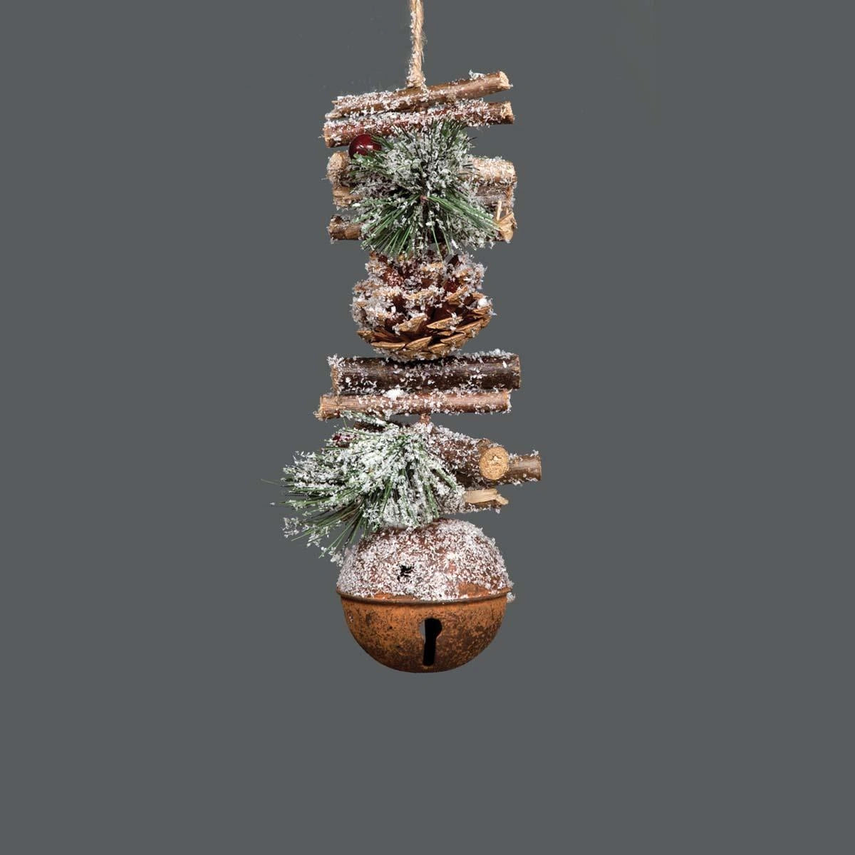 Christmas Hanging Ornaments Rusty Jingle Bells Garland Xmas Tree Home Decor 33CM