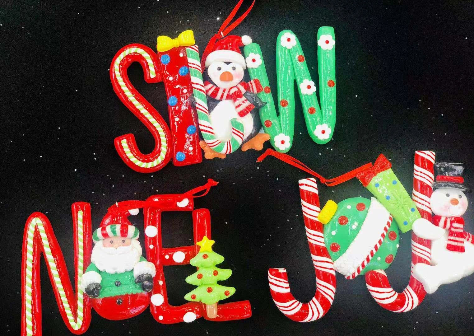 Hanging Decoration Christmas Word Noel Joy Snow XMAS Tree Wall Home Ornaments X3