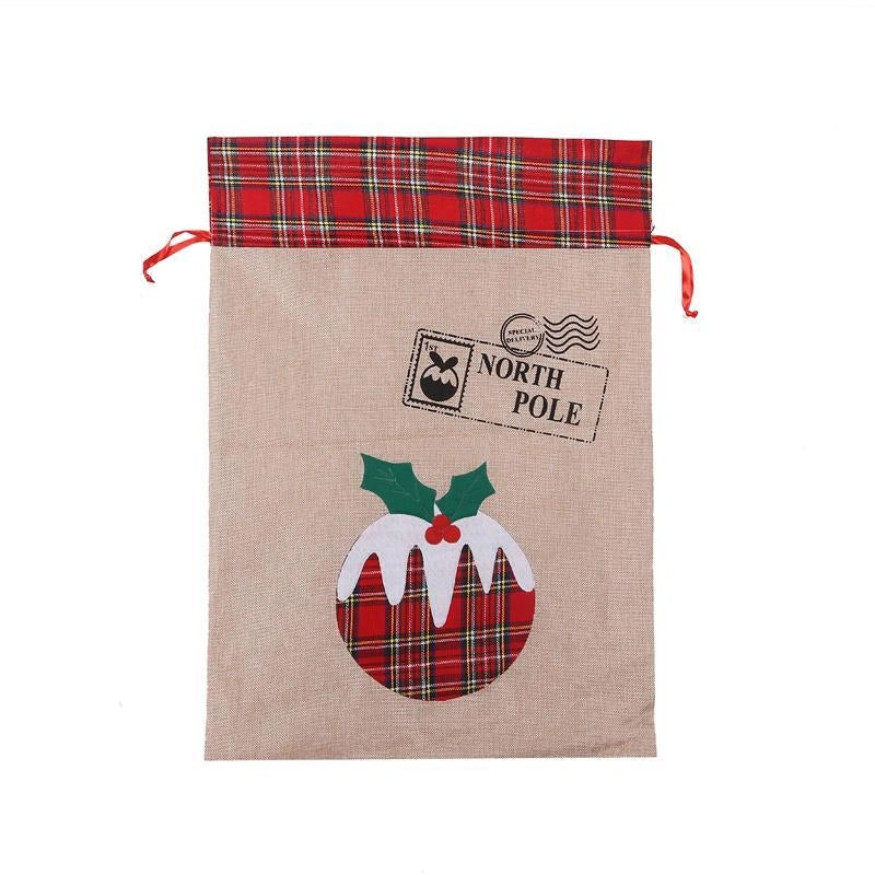 Large 70 x 50 cm Pudding Santa Sack Stockings Christmas Xmas Party Gifts Bags