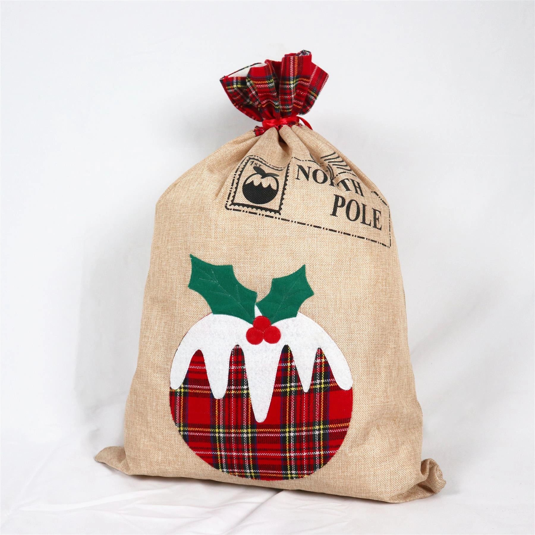 Large 70 x 50 cm Pudding Santa Sack Stockings Christmas Xmas Party Gifts Bags