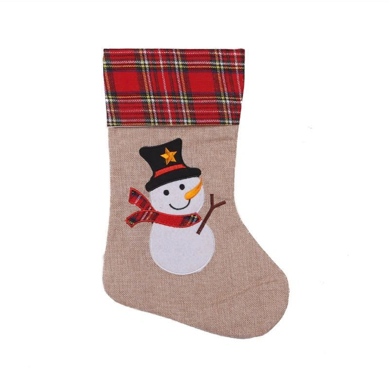 Christmas Stocking Snowman Xmas Decorations 26X45Cm