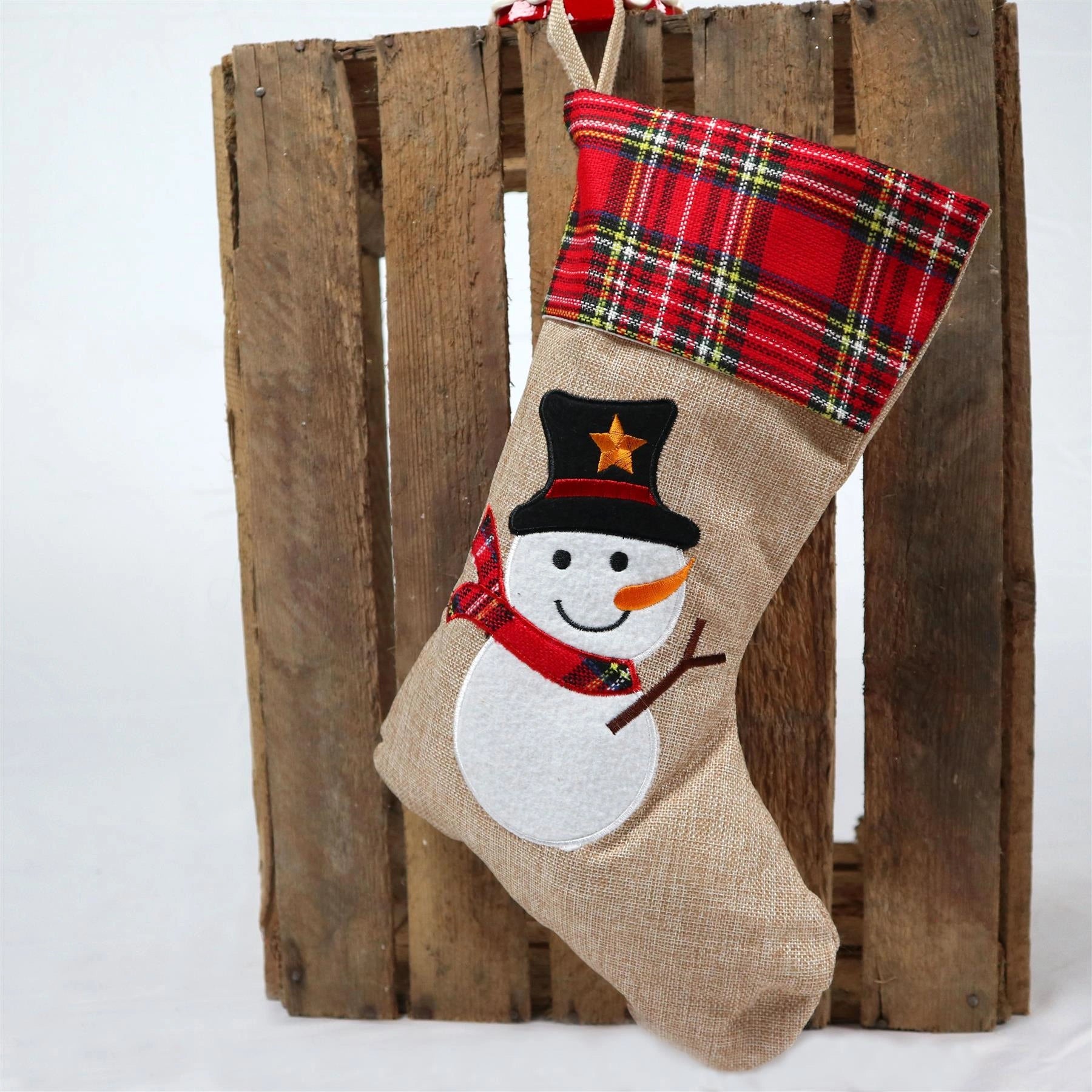 Christmas Stockings Snowman Large Santa Sack Father Socks Gifts Bag XMAS Decor