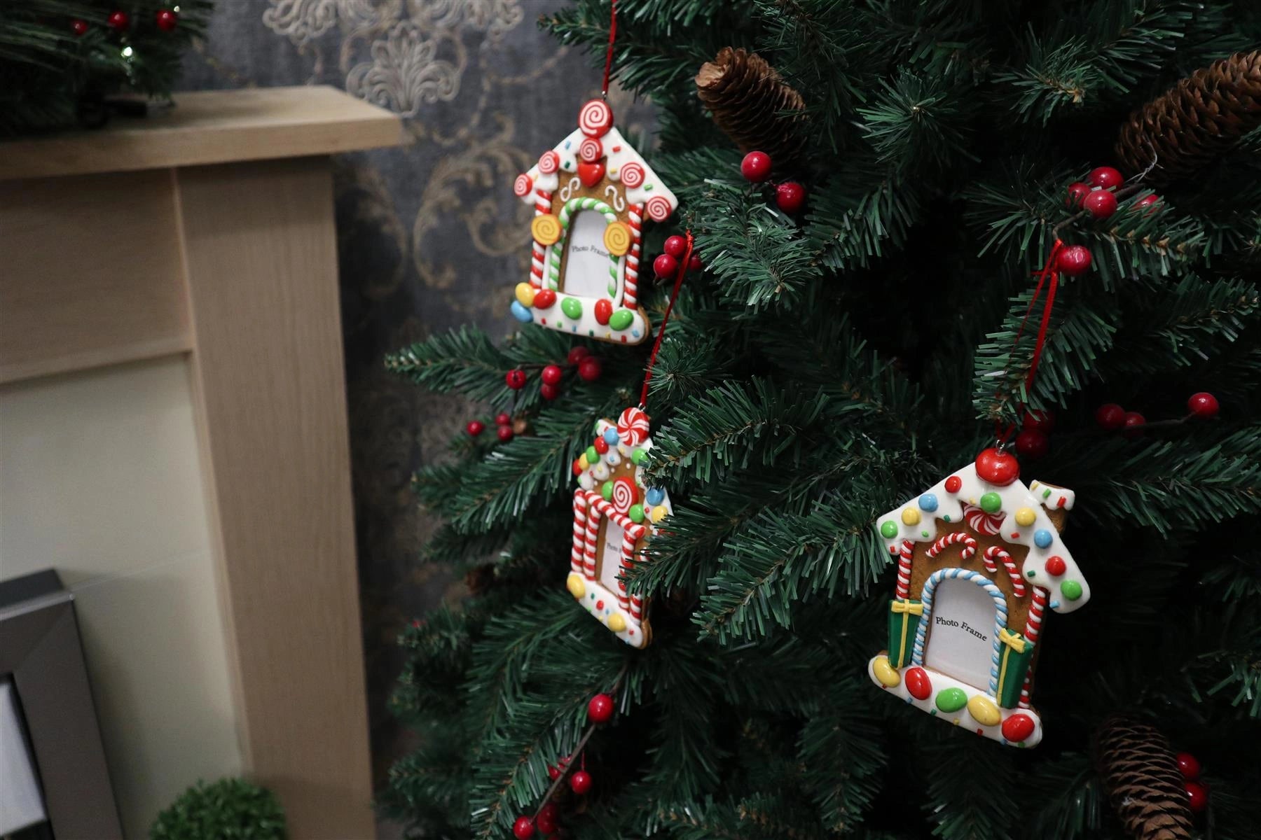 3Pcs Christmas Tree Hanging Pendants Photo Frames Xmas Home Party Ornament Decor