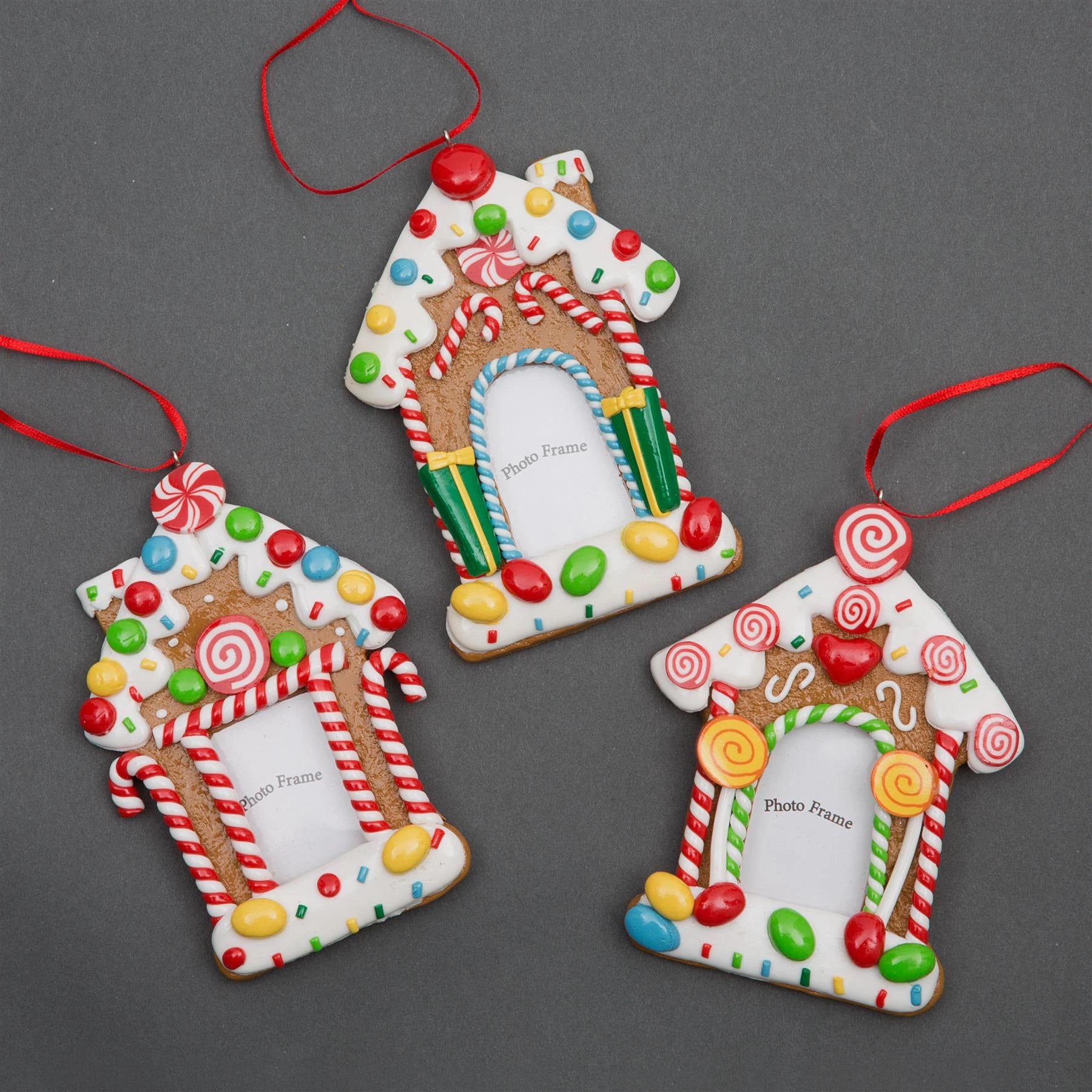 3Pcs Christmas Tree Hanging Pendants Photo Frames Xmas Home Party Ornament Decor