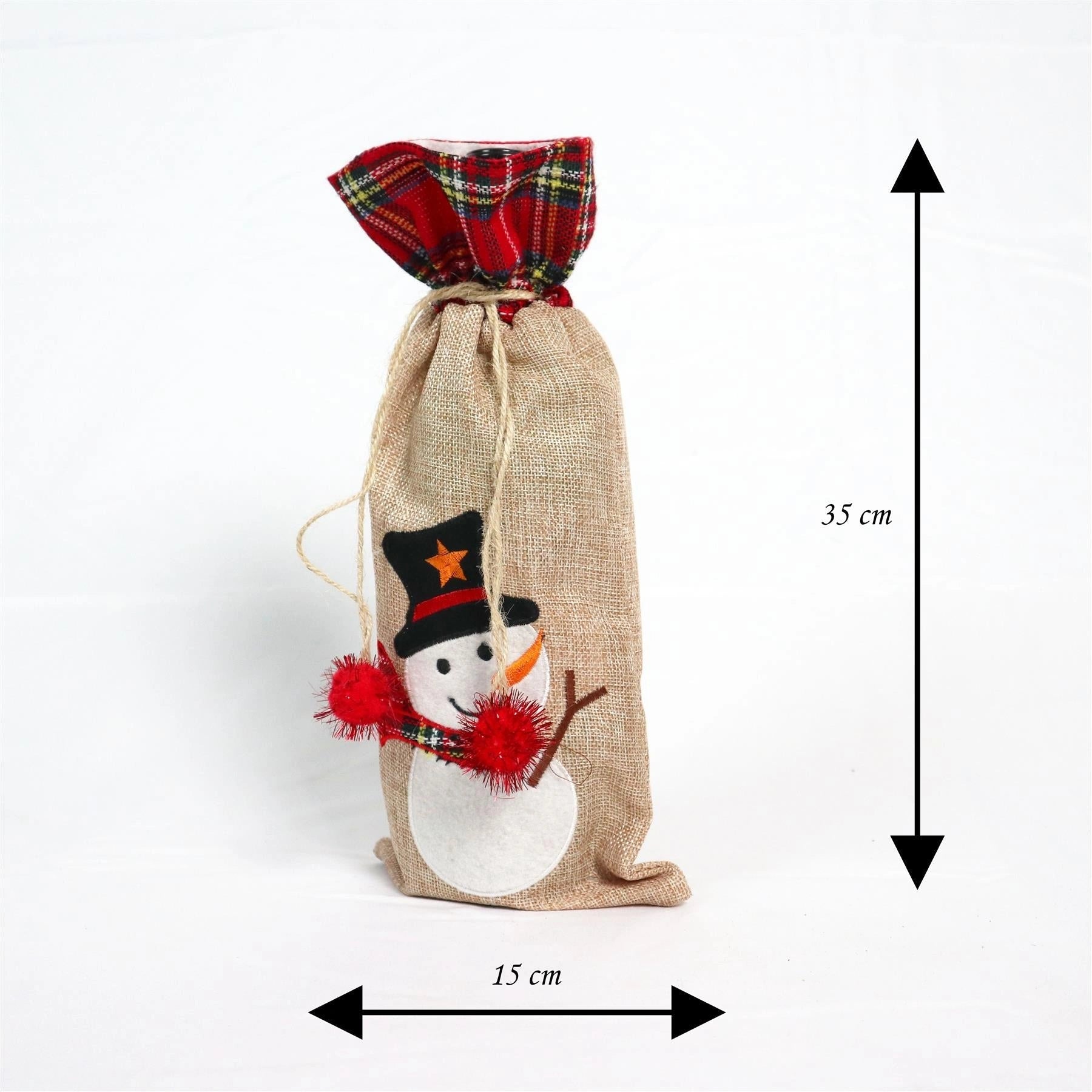 Dinner Table Decorations Wine Bottle Covers Xmas Party Christmas Snowman Bags
