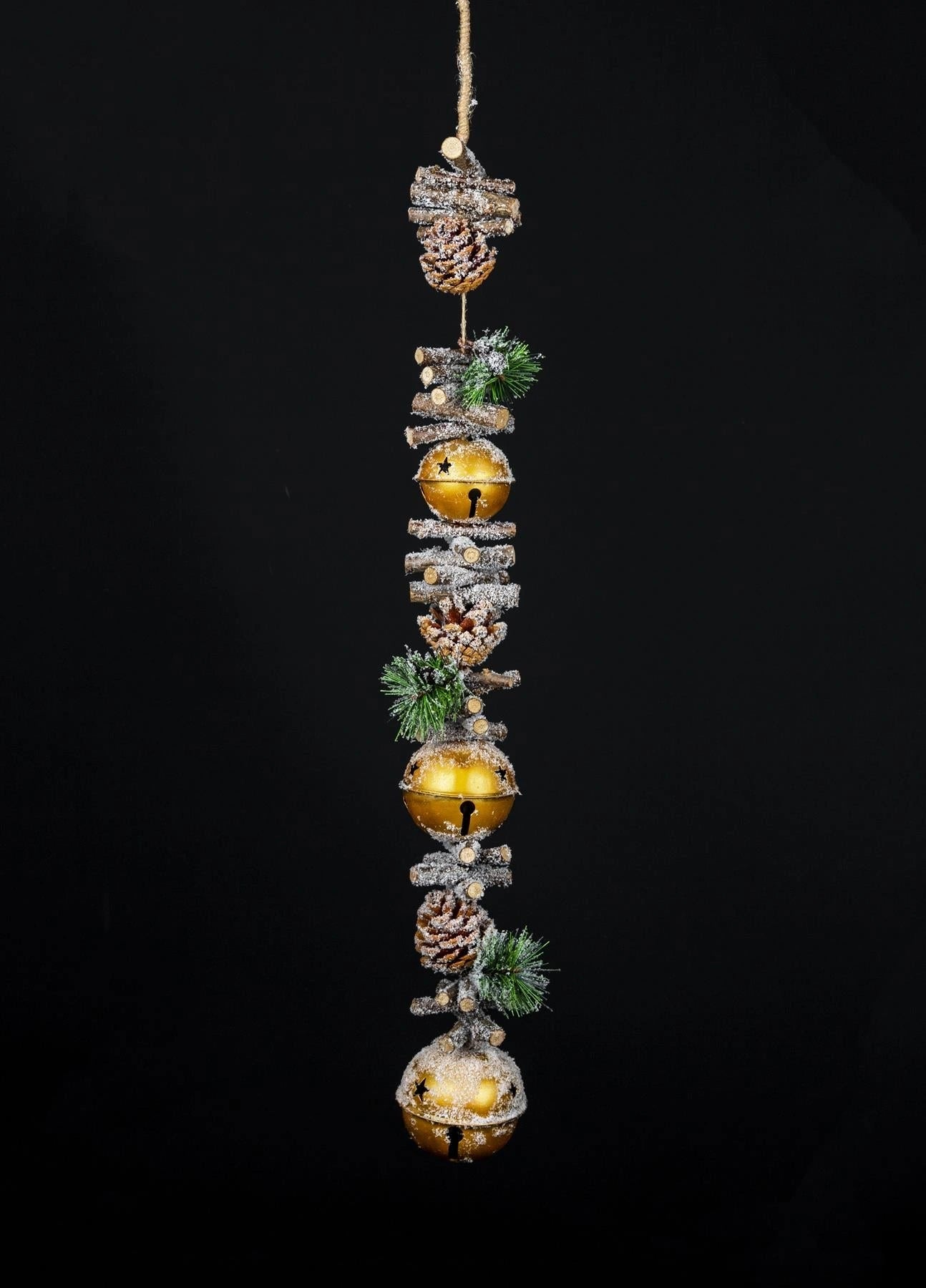 Christmas Hanging Ornaments Gold Jingle Bells Garland Xmas Tree Home Decor 90CM