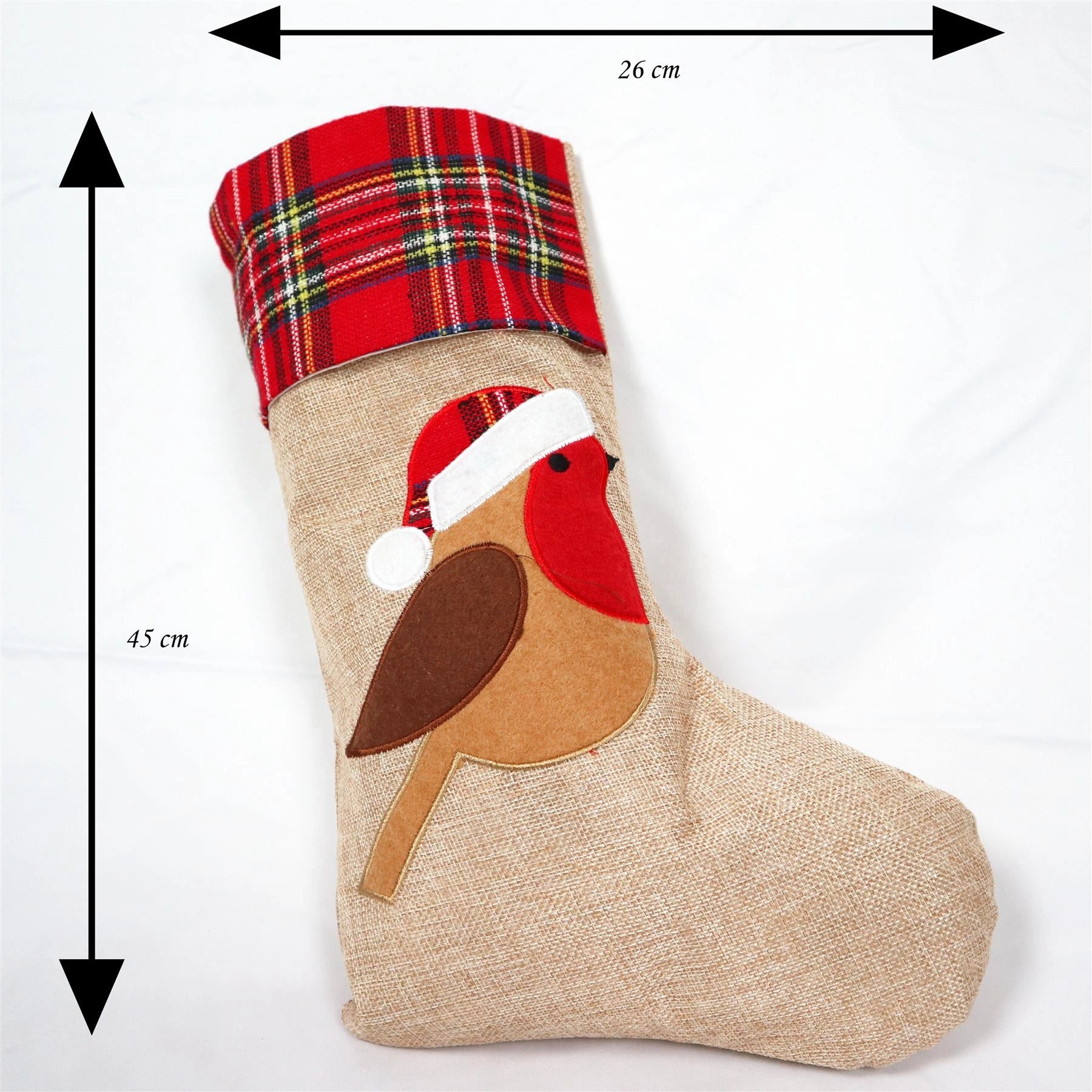 Christmas Robin Stockings Large Father Santa Sack Socks Gifts Bag Decorations