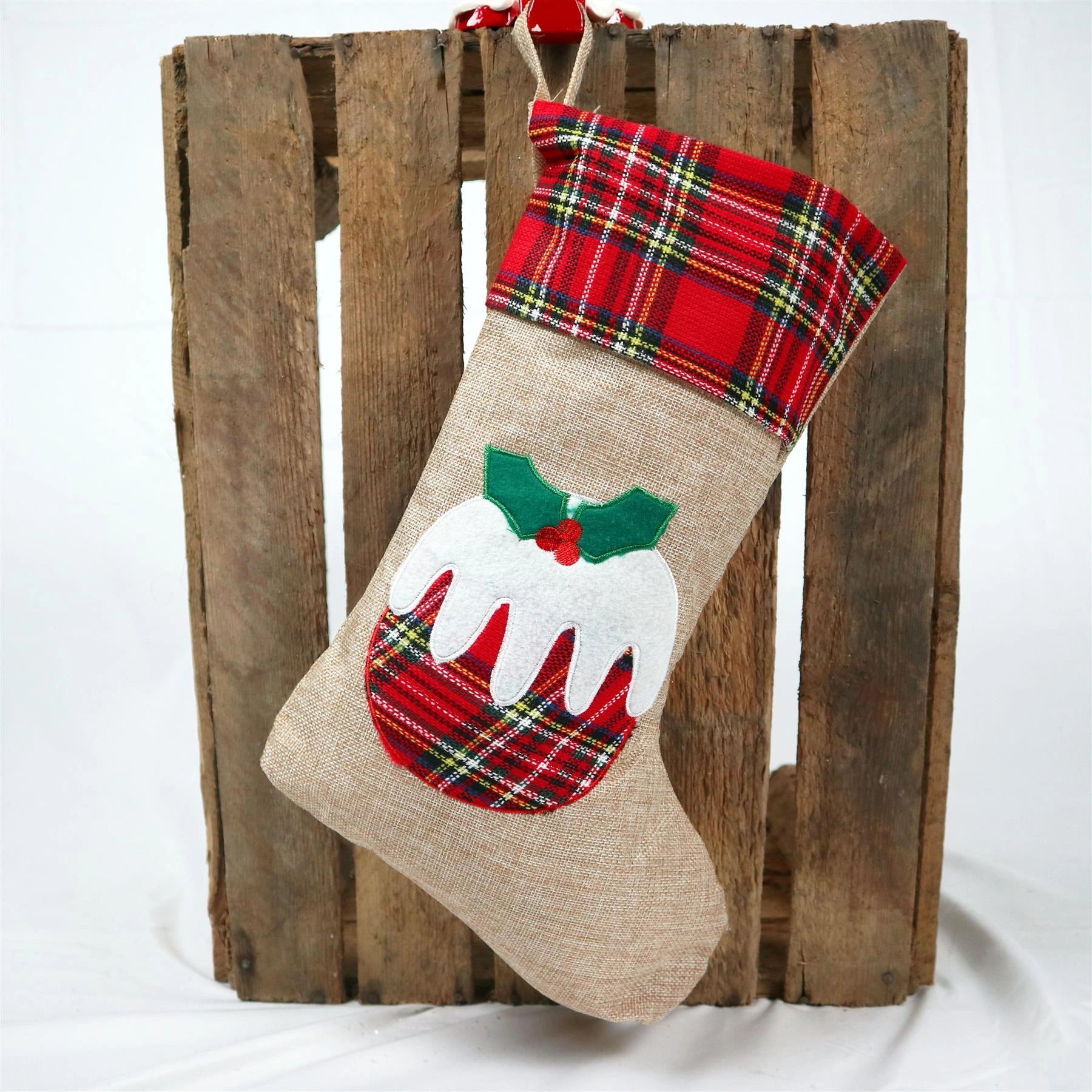 Christmas Stockings Christmas Pudding 26X45Cm