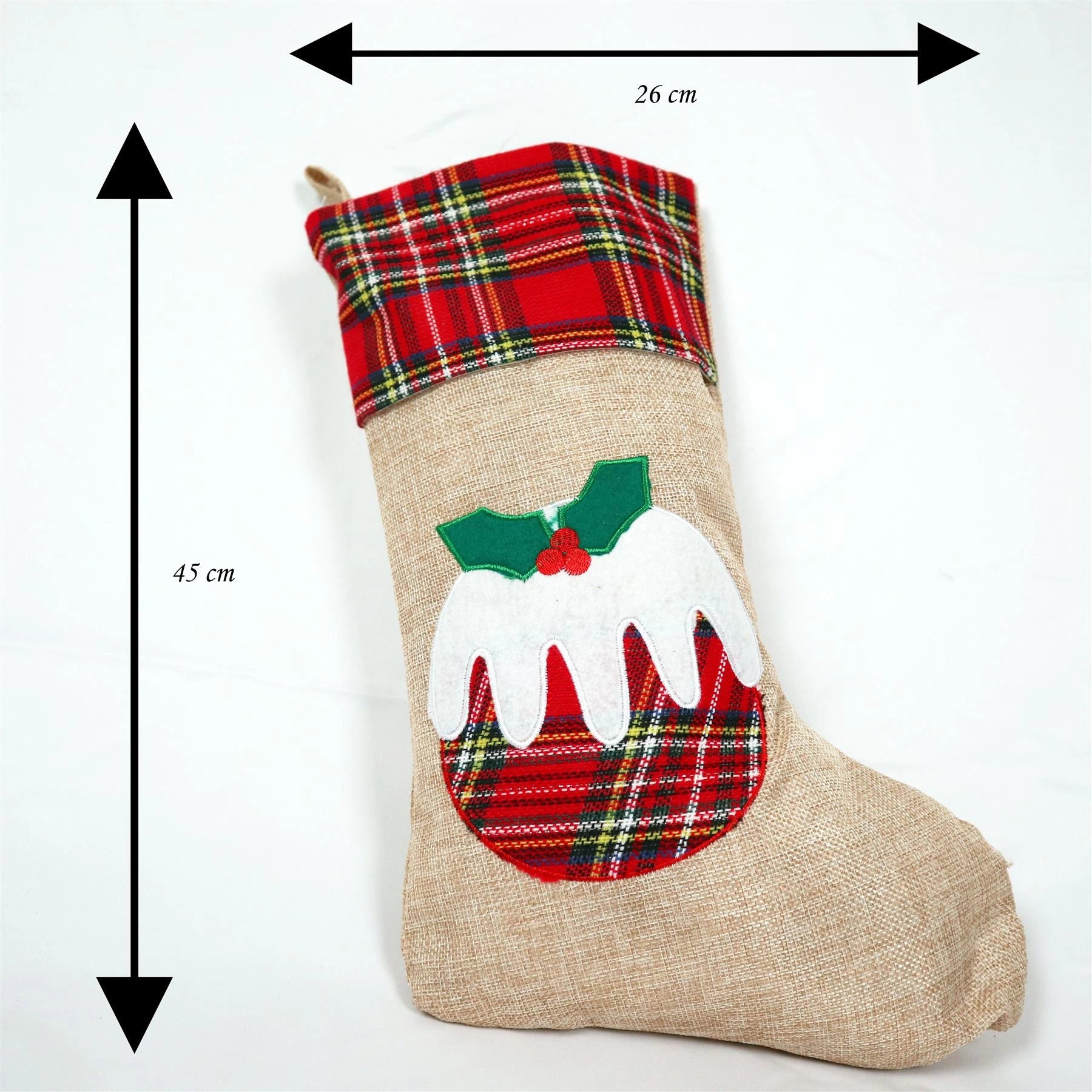 Christmas Pudding Stockings Large Father Santa Sack Socks Gifts Bag Decorations