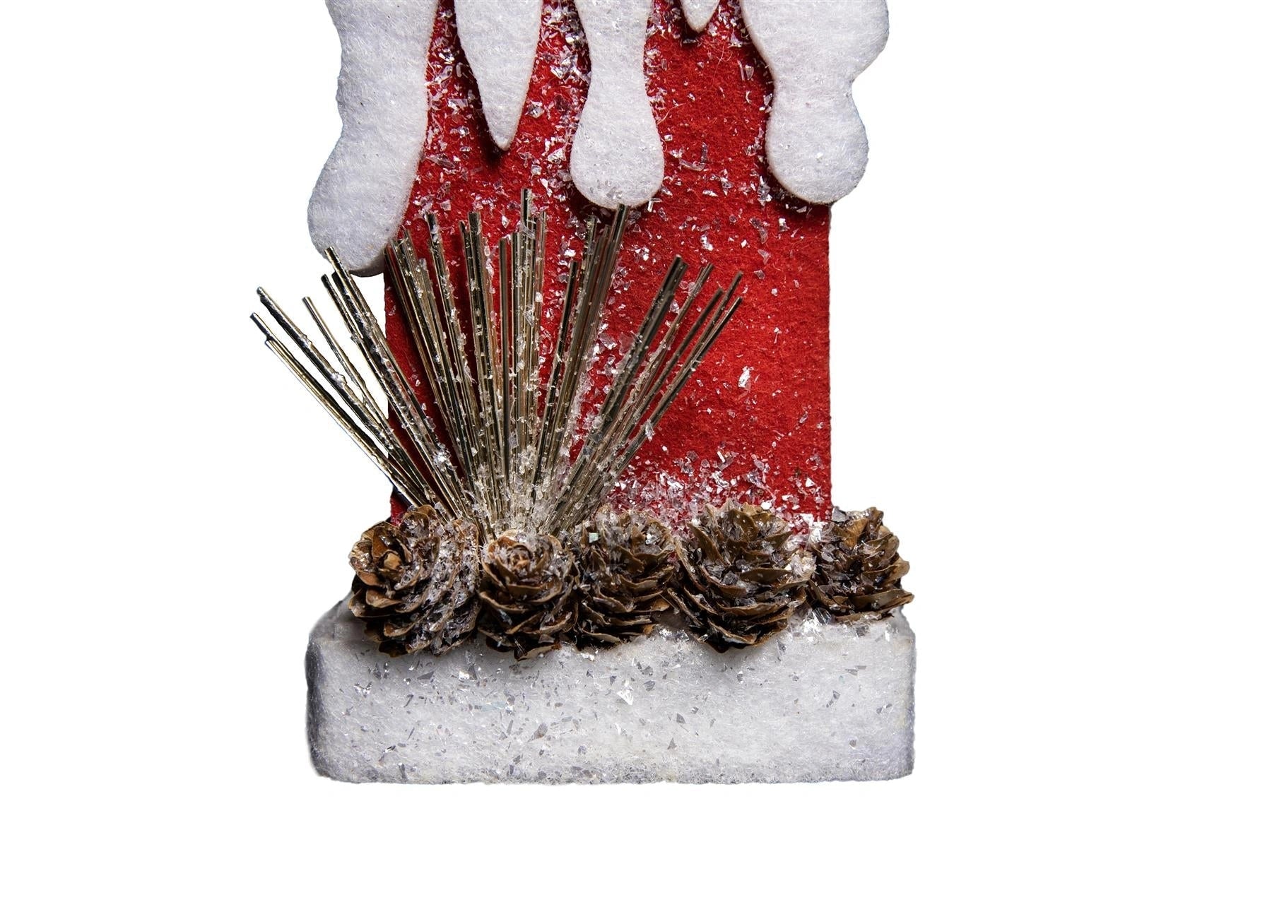 Pre Lit Christmas Decoration LED Candle Table Center Piece Window Xmas Gift 31cm