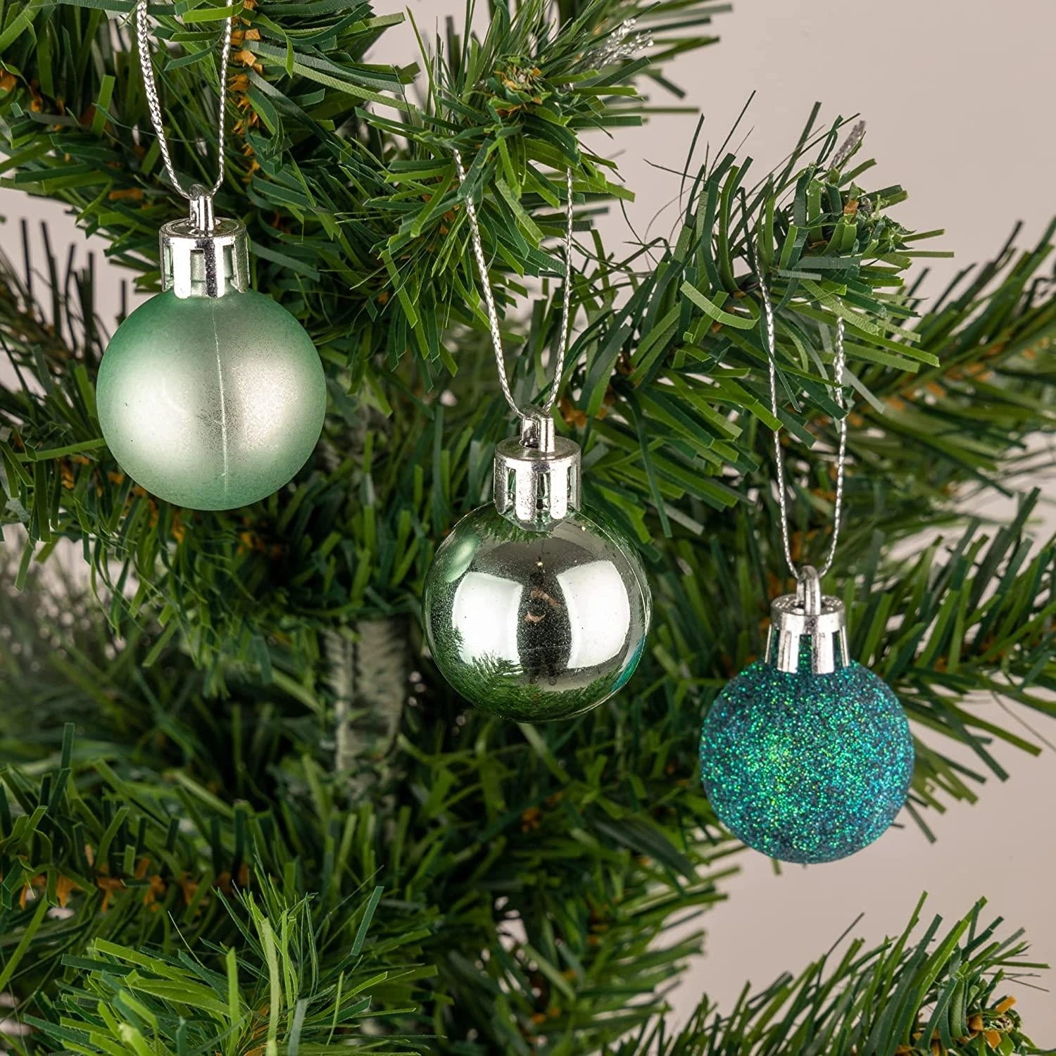 12X Christmas Baubles Hanging Decoration Turquoise Ball Xmas Tree Ornament 30mm