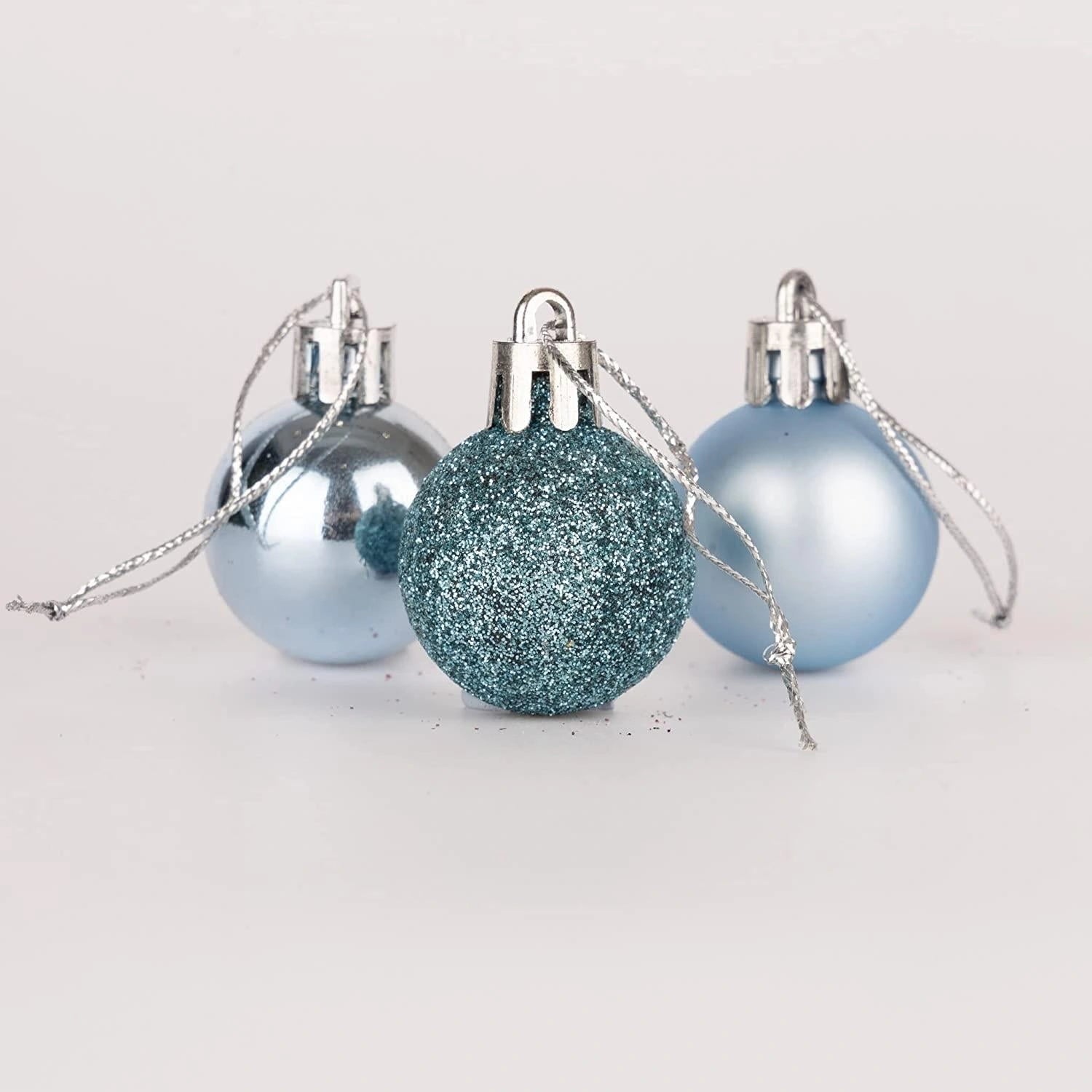 Baubles Light Blue 3Cm-12Pcs Set -Pvc