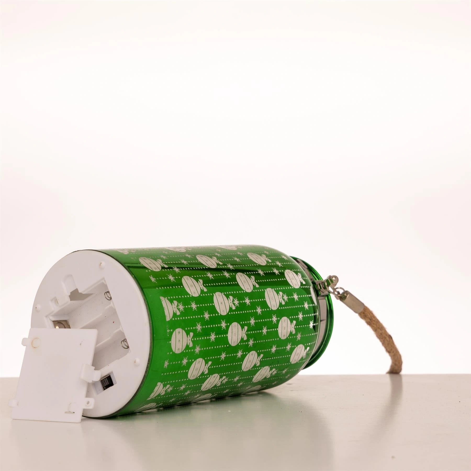 20cm Christmas Lantern Table Lamp LED Fairy Lights Green Baubles Decorated Jar