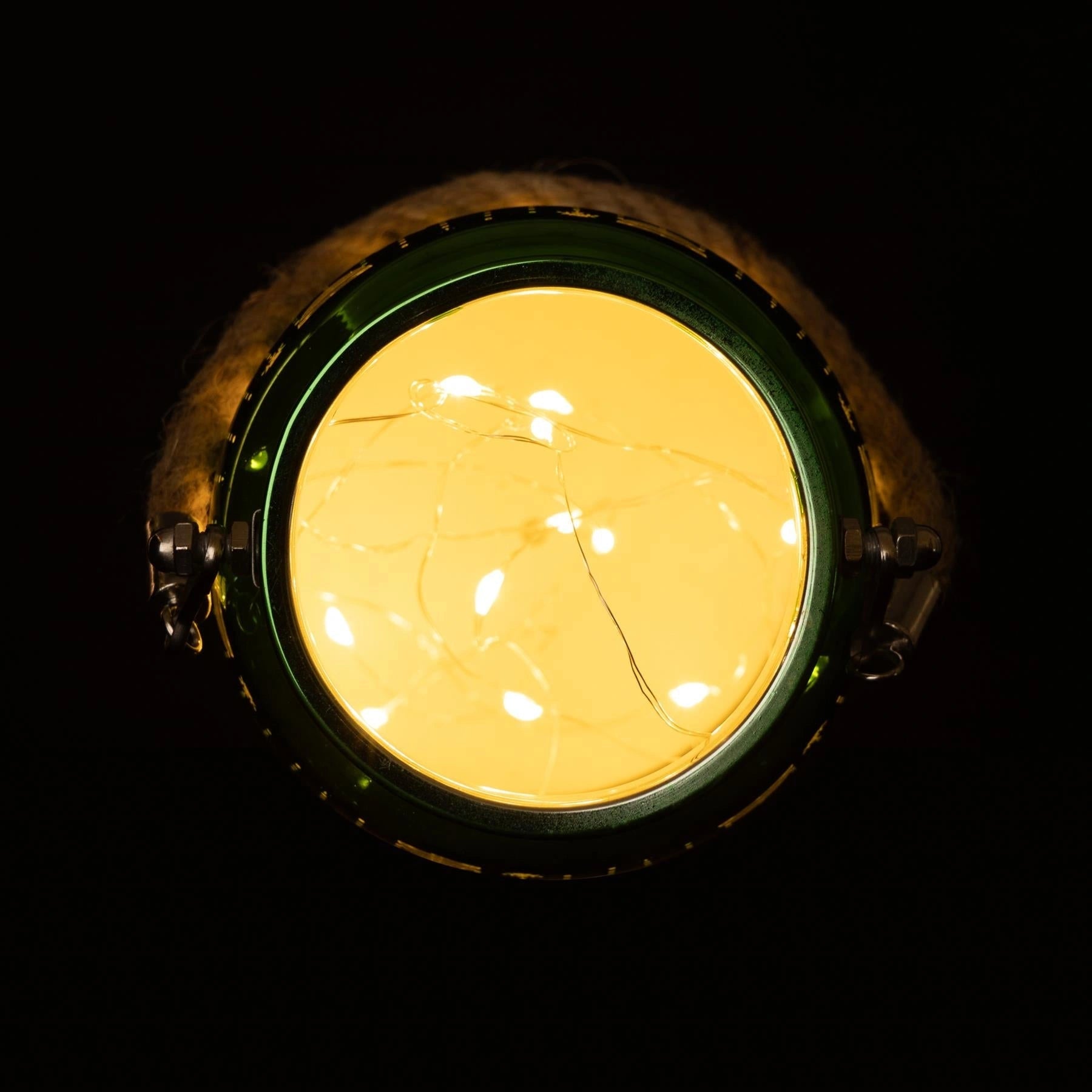 20cm Christmas Lantern Table Lamp LED Fairy Lights Green Baubles Decorated Jar