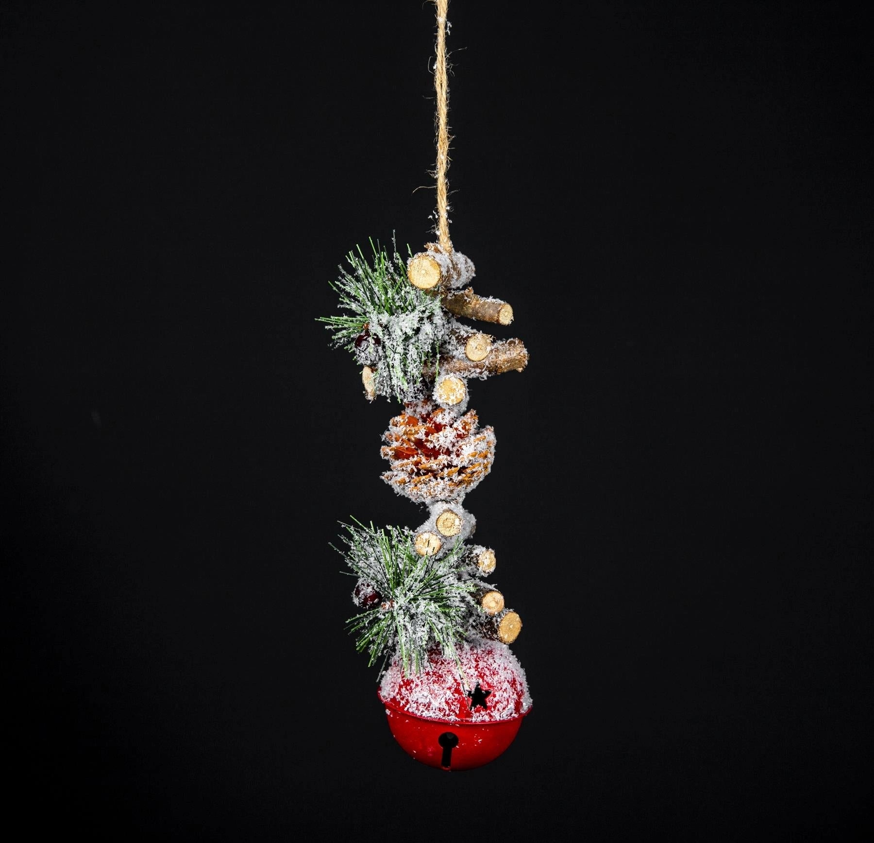 Christmas Hanging Ornaments Red Jingle Bells Garland Xmas Tree Home Decor 33CM