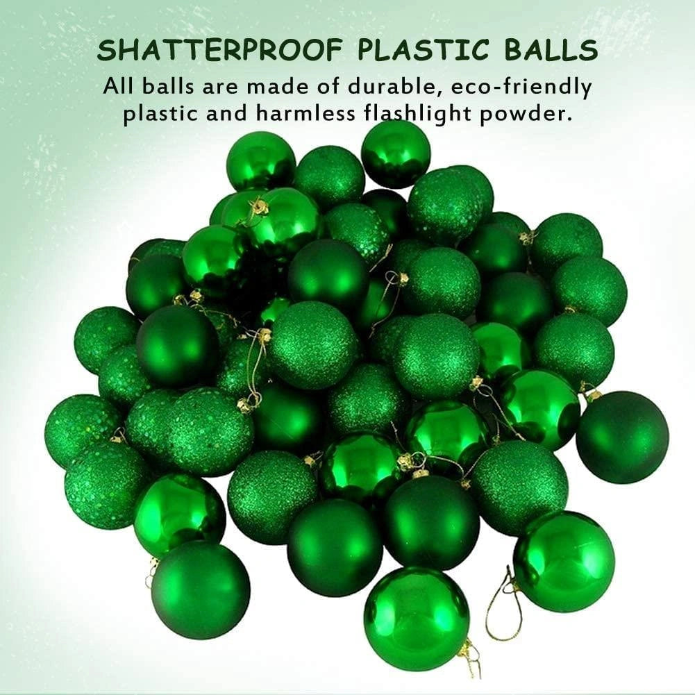 12X Christmas Baubles Tree Ornament Dark Green Ball Xmas Hanging Decoration 30mm