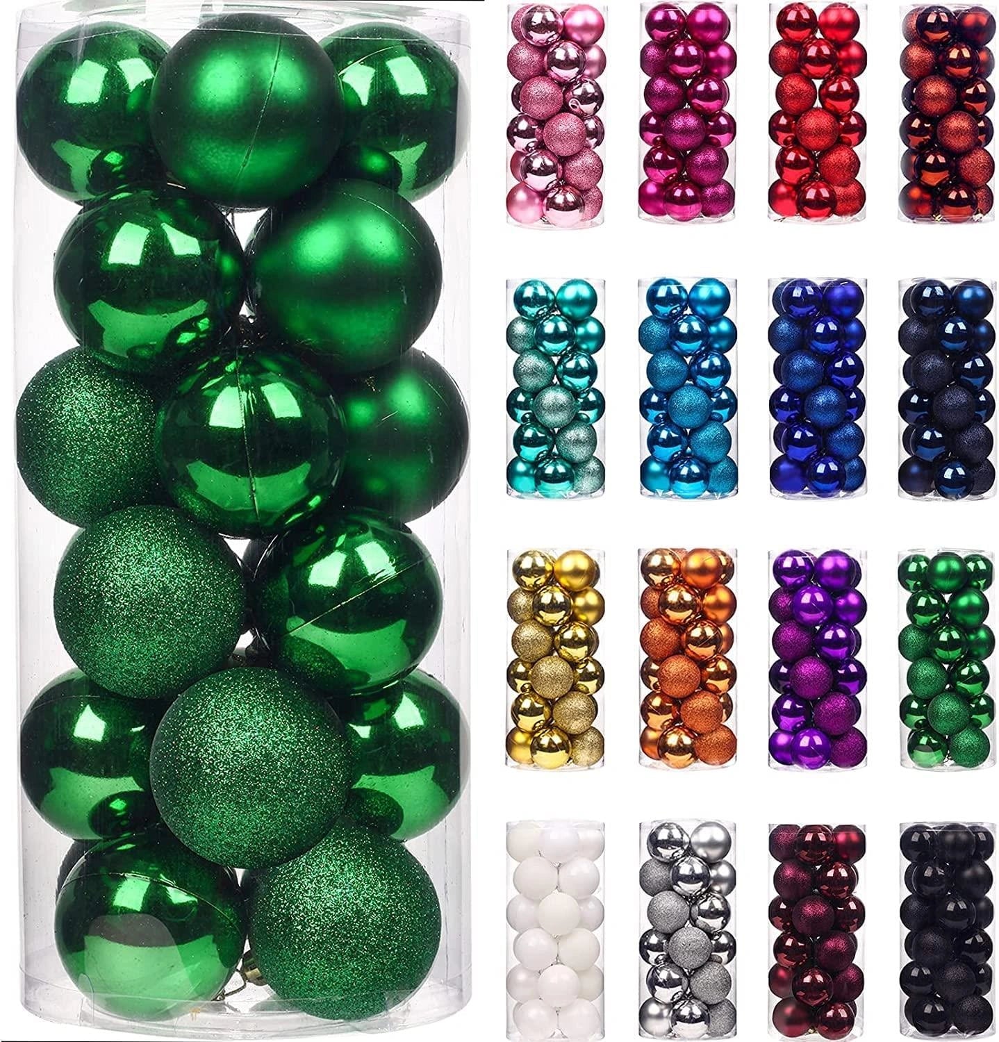12X Christmas Baubles Tree Ornament Dark Green Ball Xmas Hanging Decoration 30mm