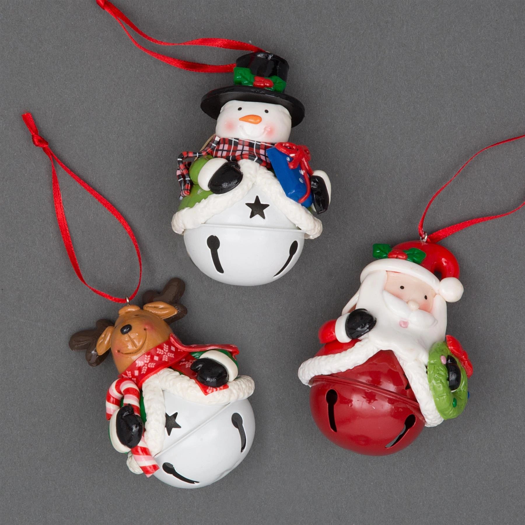 Hanging Decorations Christmas Santa Snowman Reindeer Bells XMAS Home OrnamentsX3