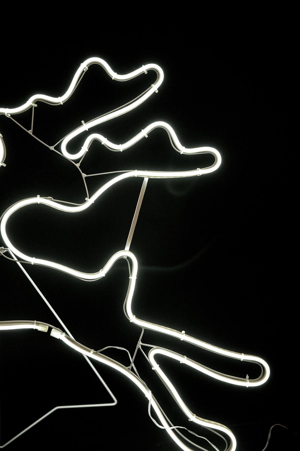 Christmas Jumping Reindeer Rope Lights Silhouette Outdoor Wall Garden Xmas Decor