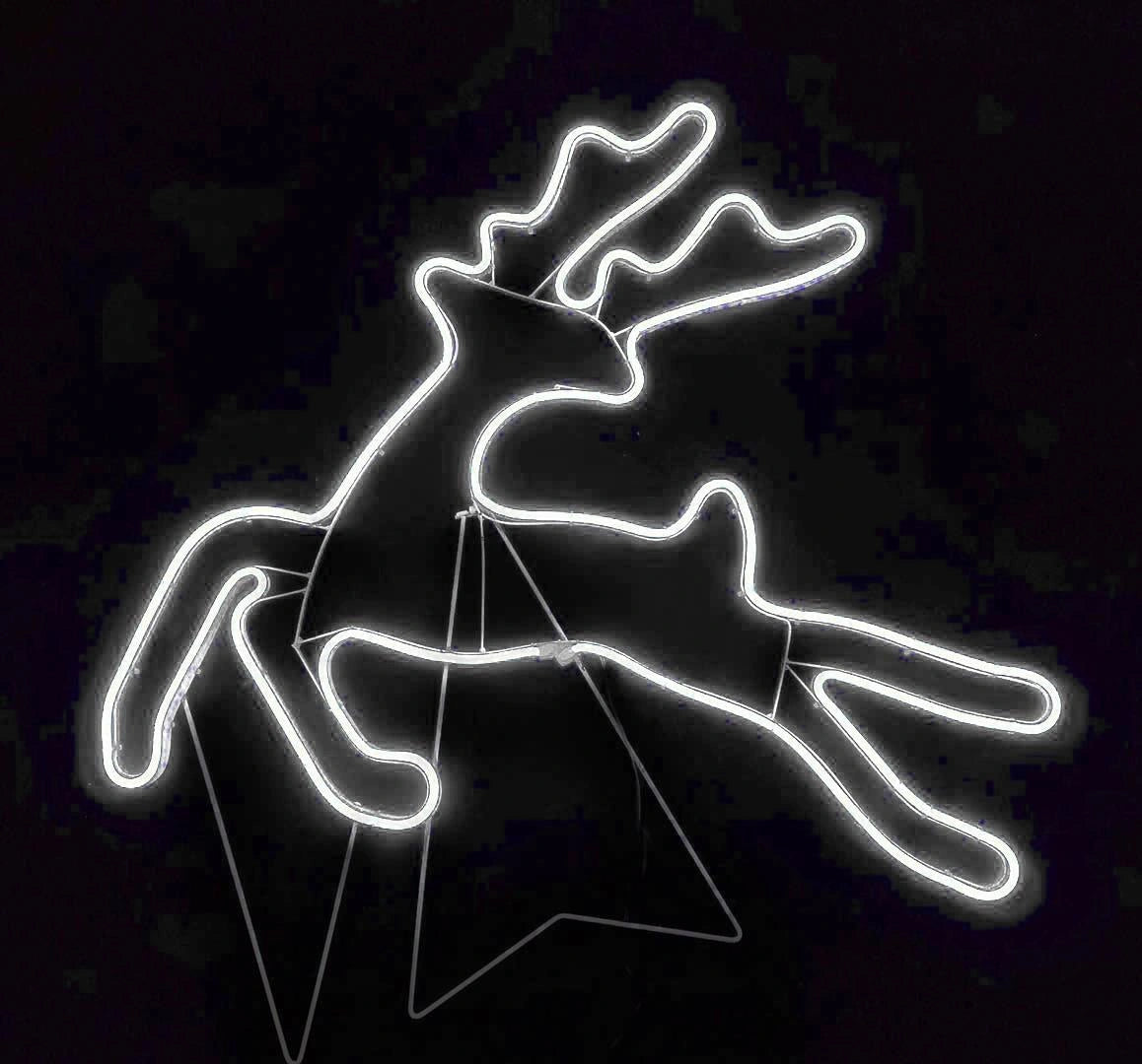 Christmas Jumping Reindeer Rope Lights Silhouette Outdoor Wall Garden Xmas Decor