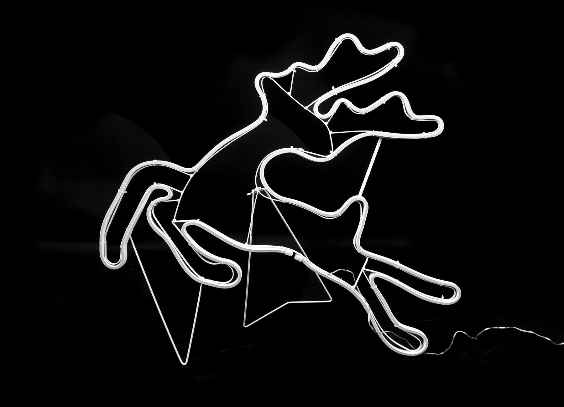 Christmas Jumping Reindeer Rope Lights Silhouette Outdoor Wall Garden Xmas Decor