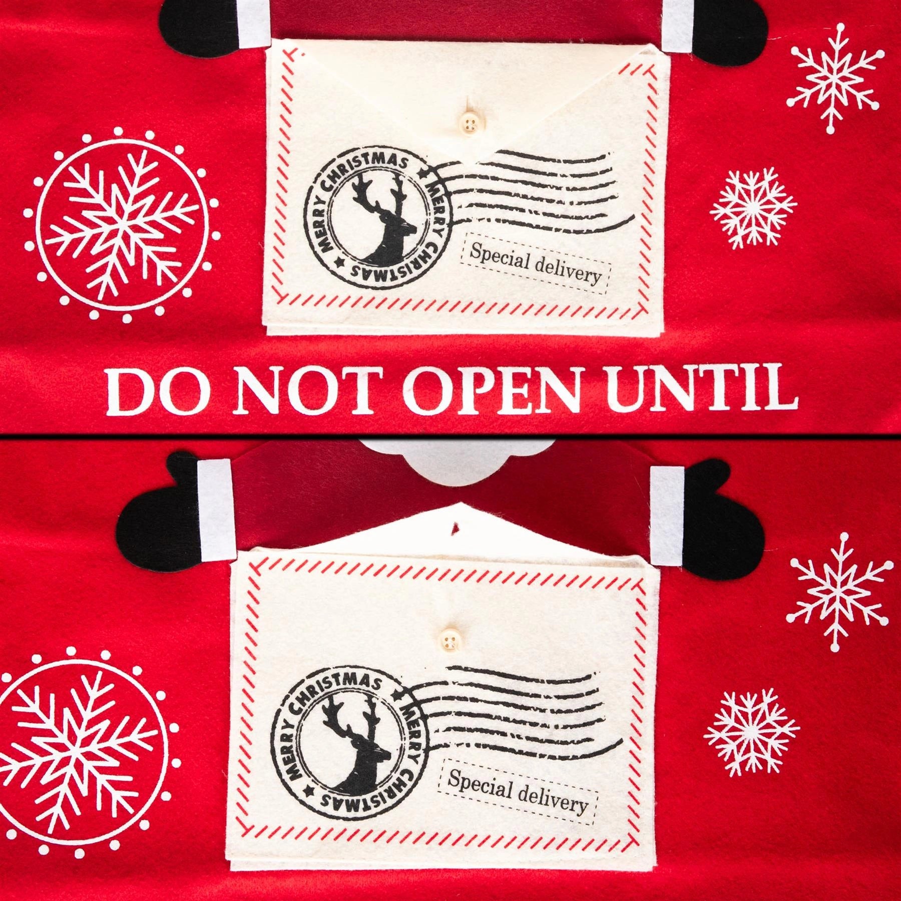 Christmas Santa Claus Sack Large Felt Stocking Traditional Xmas Gift Bag 50X65cm