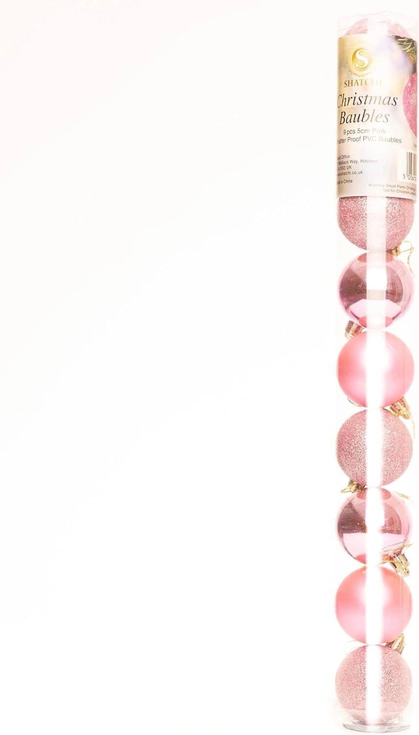 6X Christmas Baubles Tree Ornament Pale Pink Balls Xmas Hanging Decoration 60mm