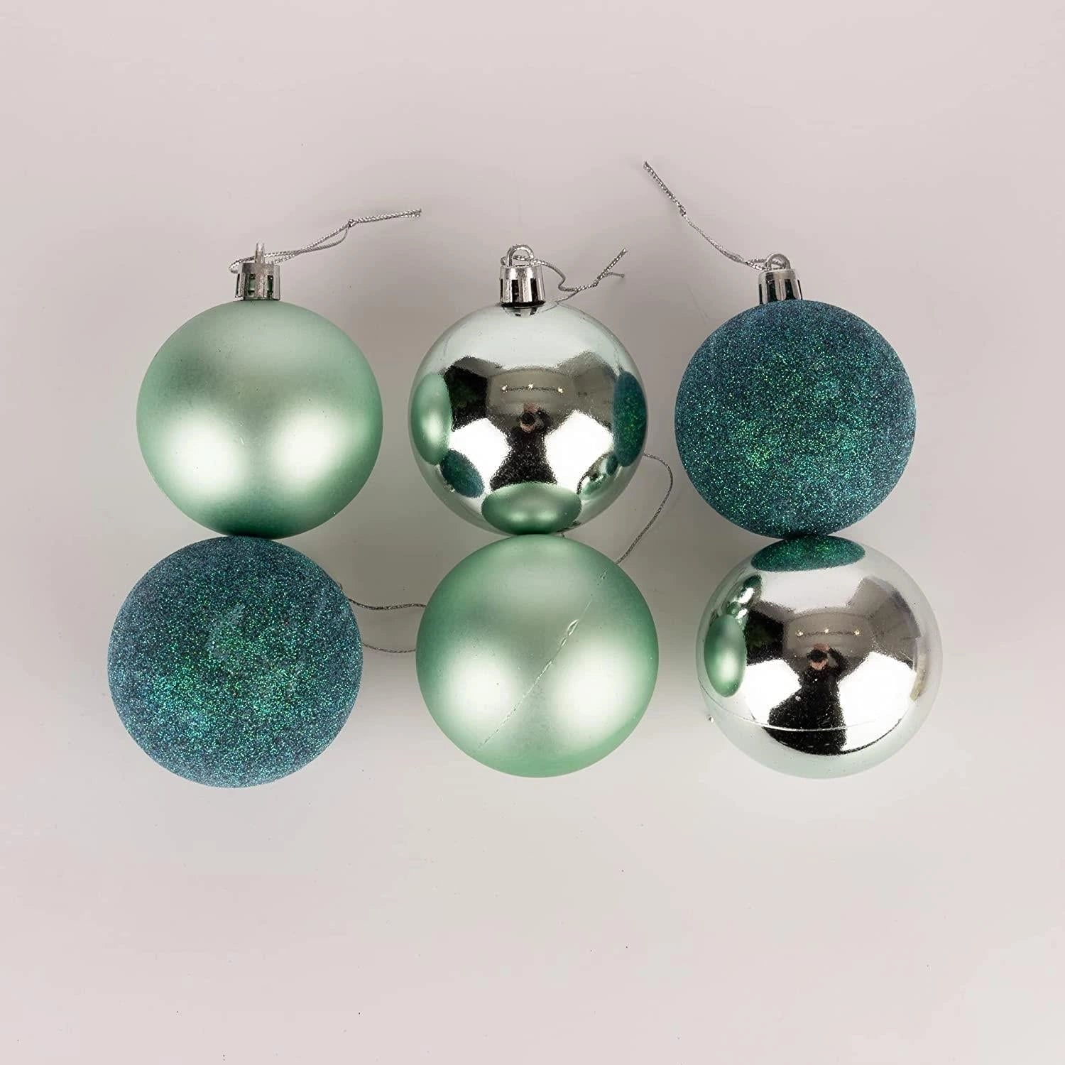 12X Christmas Baubles Tree Ornament Turquoise Ball Xmas Hanging Decorations 50mm
