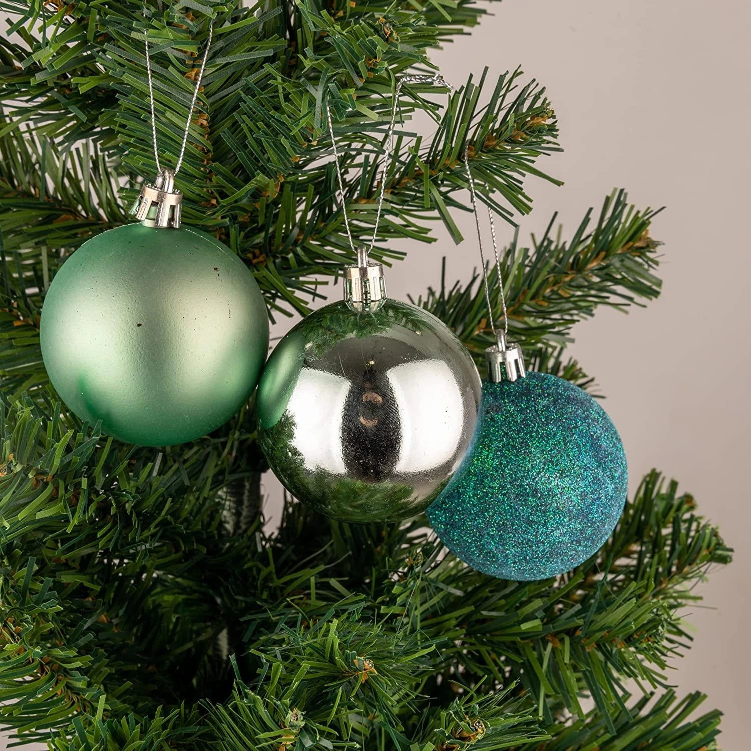 12X Christmas Baubles Tree Ornament Turquoise Ball Xmas Hanging Decorations 50mm