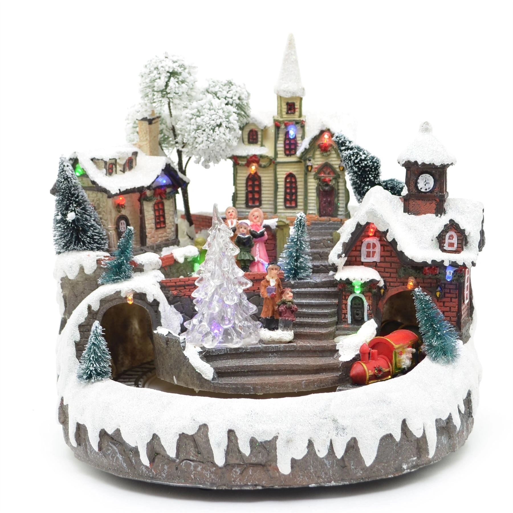 Christmas LED Musical Light Up Ornament Nativity Xmas Home Decorations