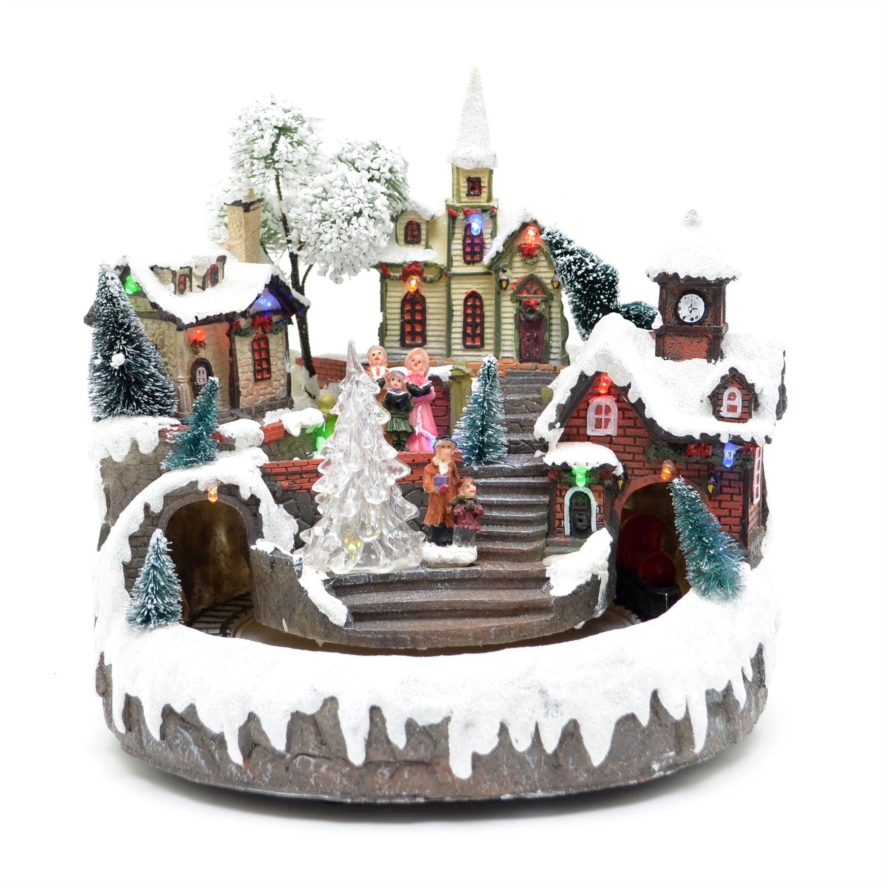 Christmas Led Musical Light Up Sculpture Ornament Nativity Set Xmas Home Decorations 11890