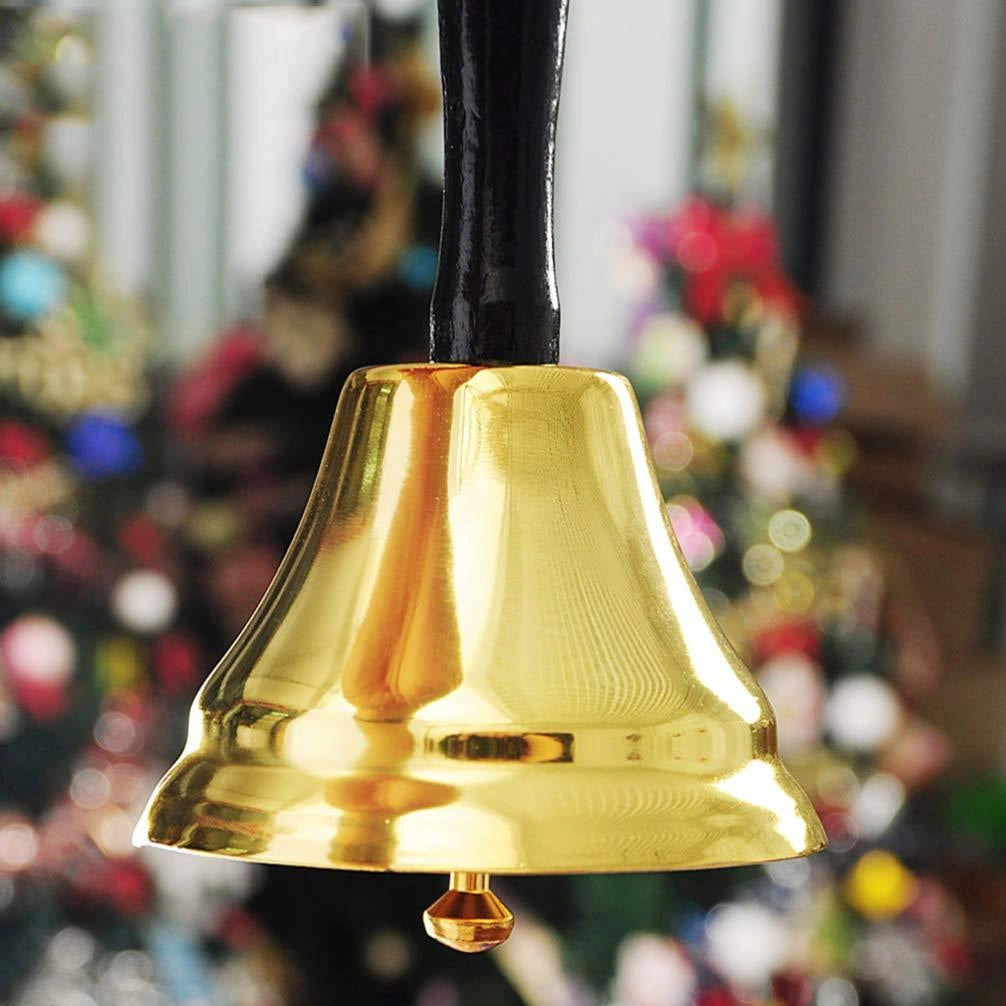 Father Christmas Santa Claus Gold Bell Fancy Dress Party Costume Accessory
