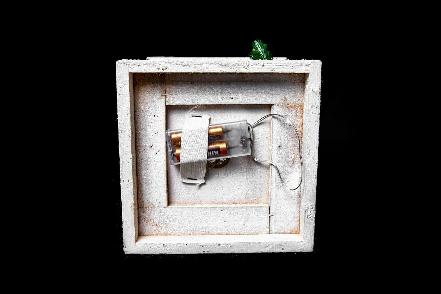 Warm White Led Wooden Lantern 17*17*32Cm