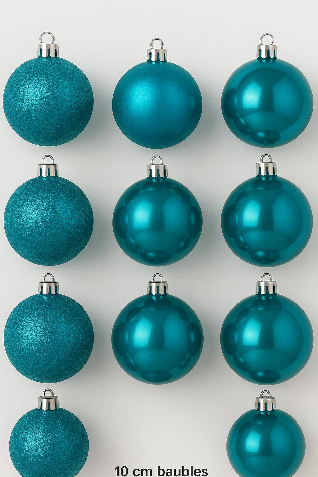 6X Christmas Baubles Tree Ornament Teal Blue Balls Xmas Hanging Decoration 10cm