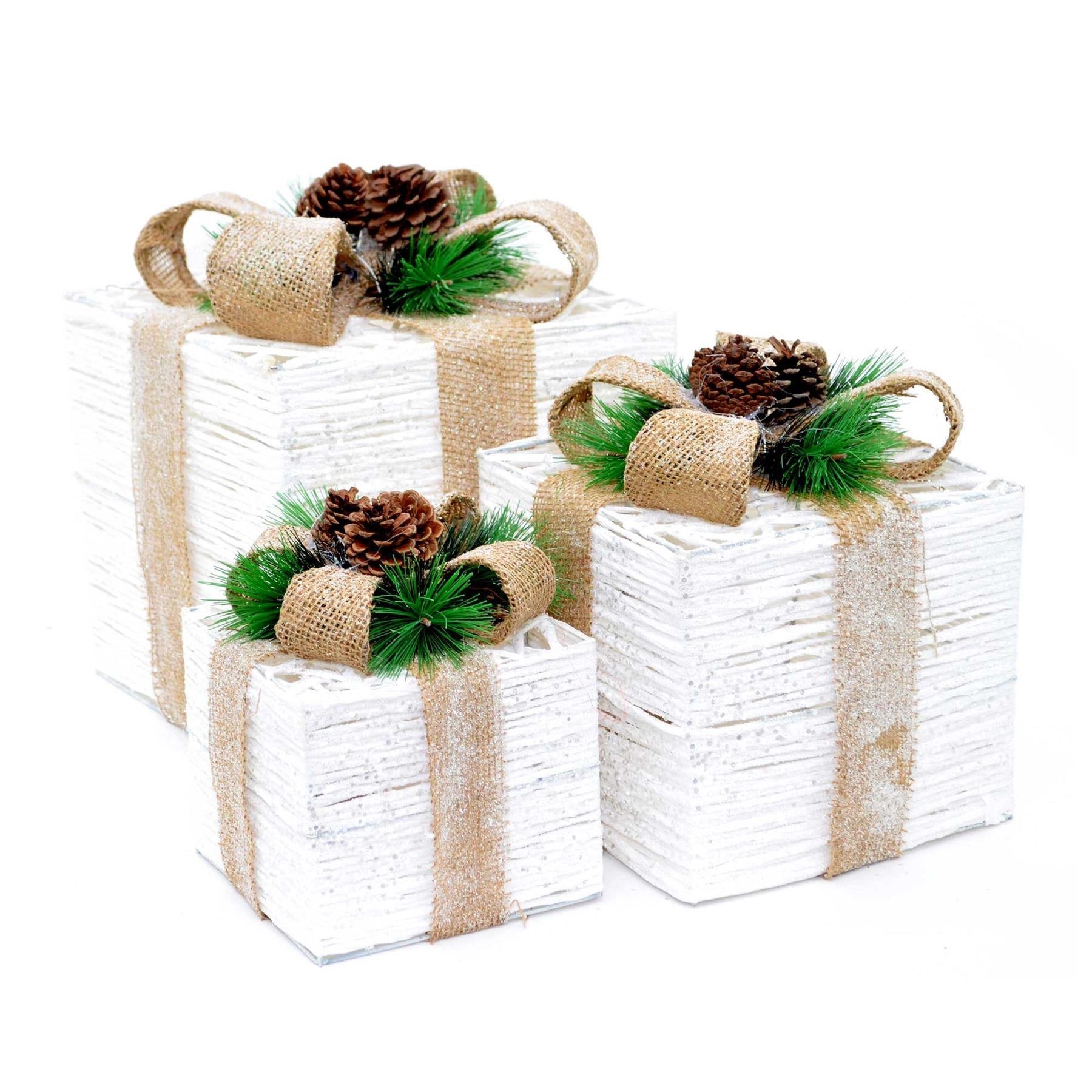 3Pcs Christmas Novelty Box Set Gifts Present Xmas Decorations