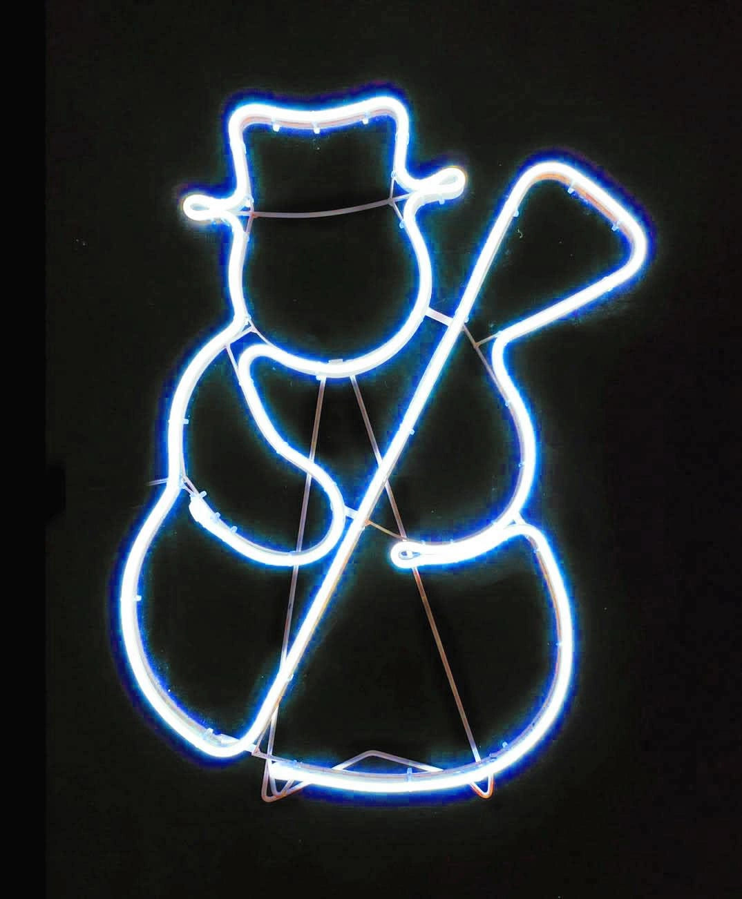 Snowman Rope Light Silhouette-Blue 53 X 36Cm