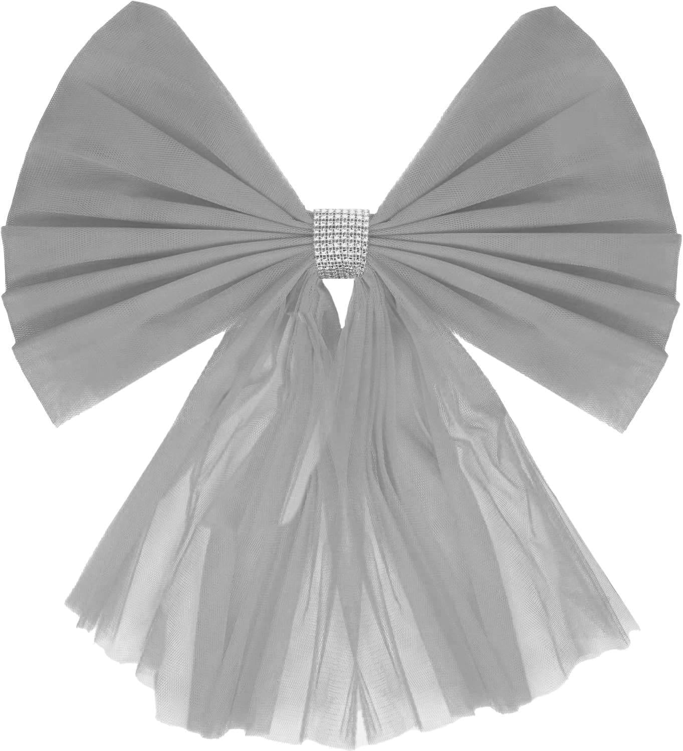 3P Giant Christmas Door Bow Silver Organza Wedding Festive Xmas Home Decor 7.5m