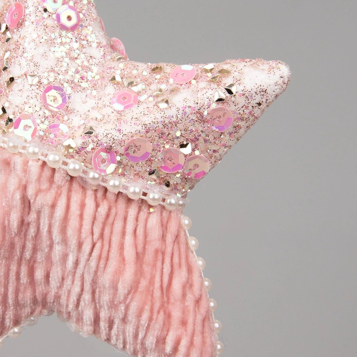 12Cm Star Baby Pink - Christmas Hanging Decoration