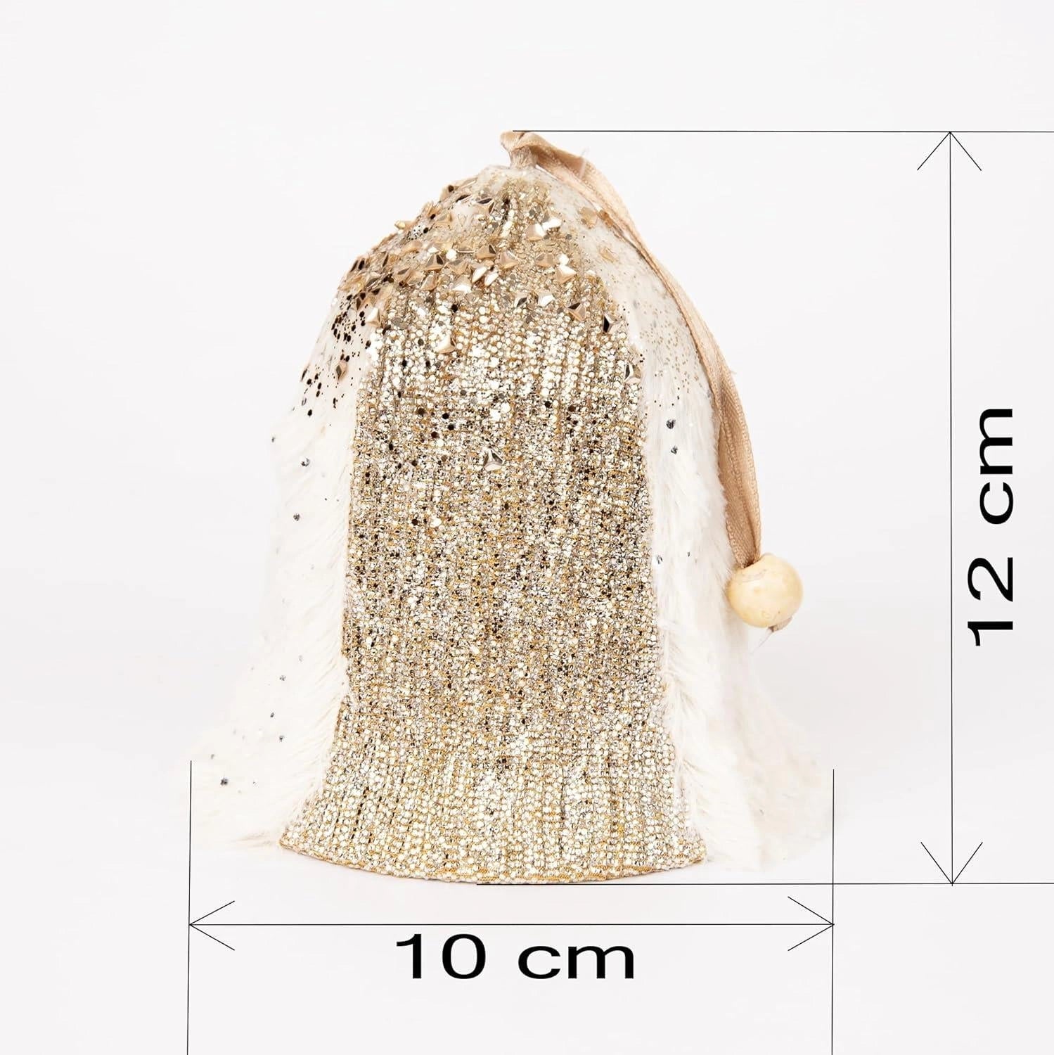 12Cm Gold Bell - 3Pcs Christmas Hanging Decorations