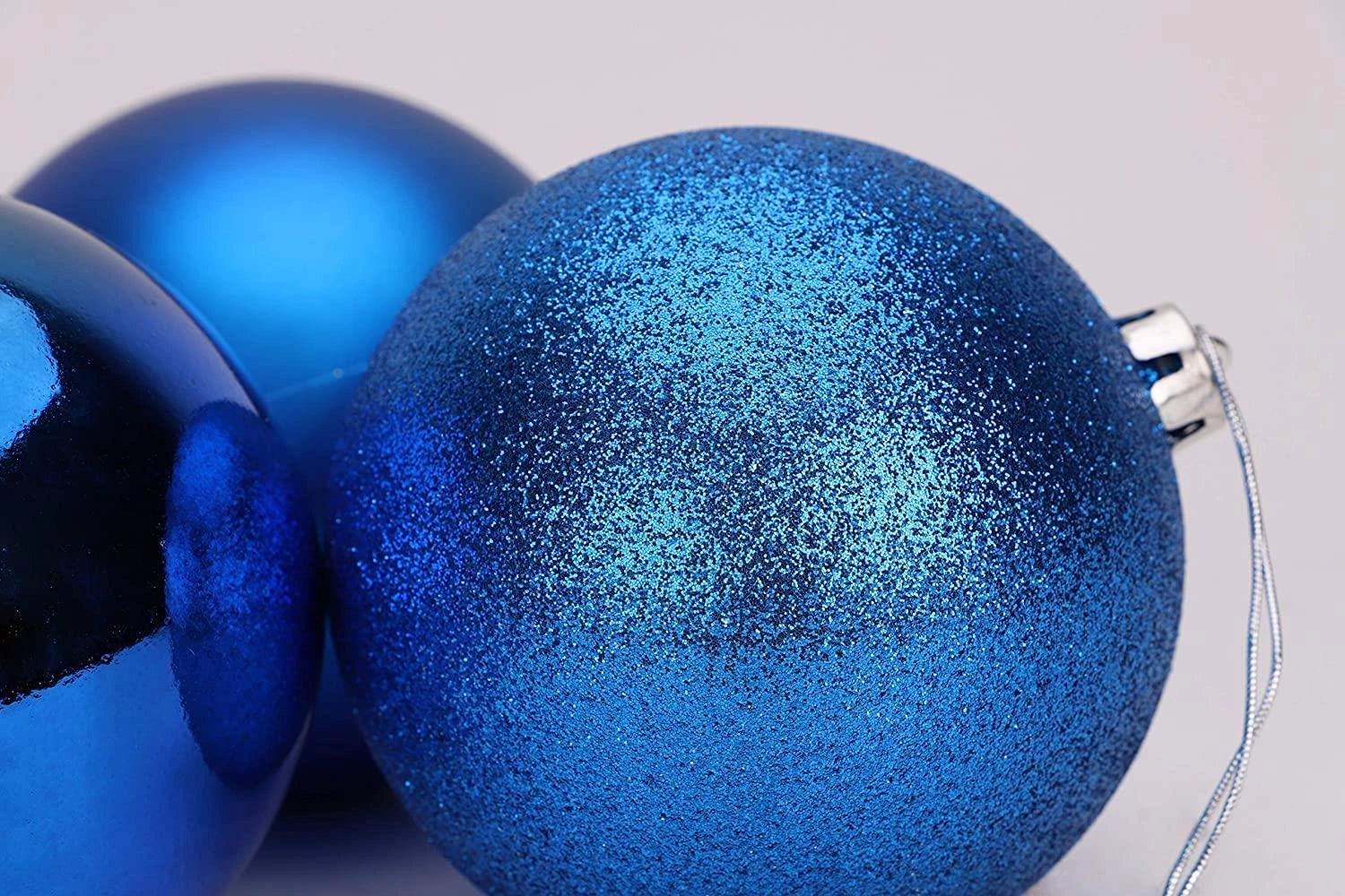 3pcs Christmas Baubles Tree Ornaments Blue Balls Xmas Hanging Decoration 15cm