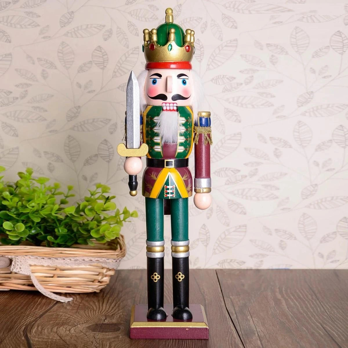4Pcs Wooden Nutcrackers 38cm Christmas Figure Ornament Royal Military Xmas Decor